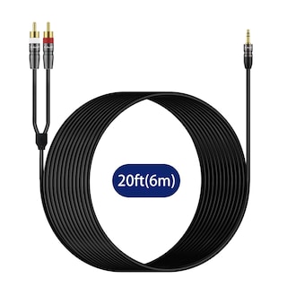 Foto 7 | Cable De Audio J&d De 3,5 Mm Macho A 2 Rca Macho Chapado En Oro, 6 M - Venta Internacional.