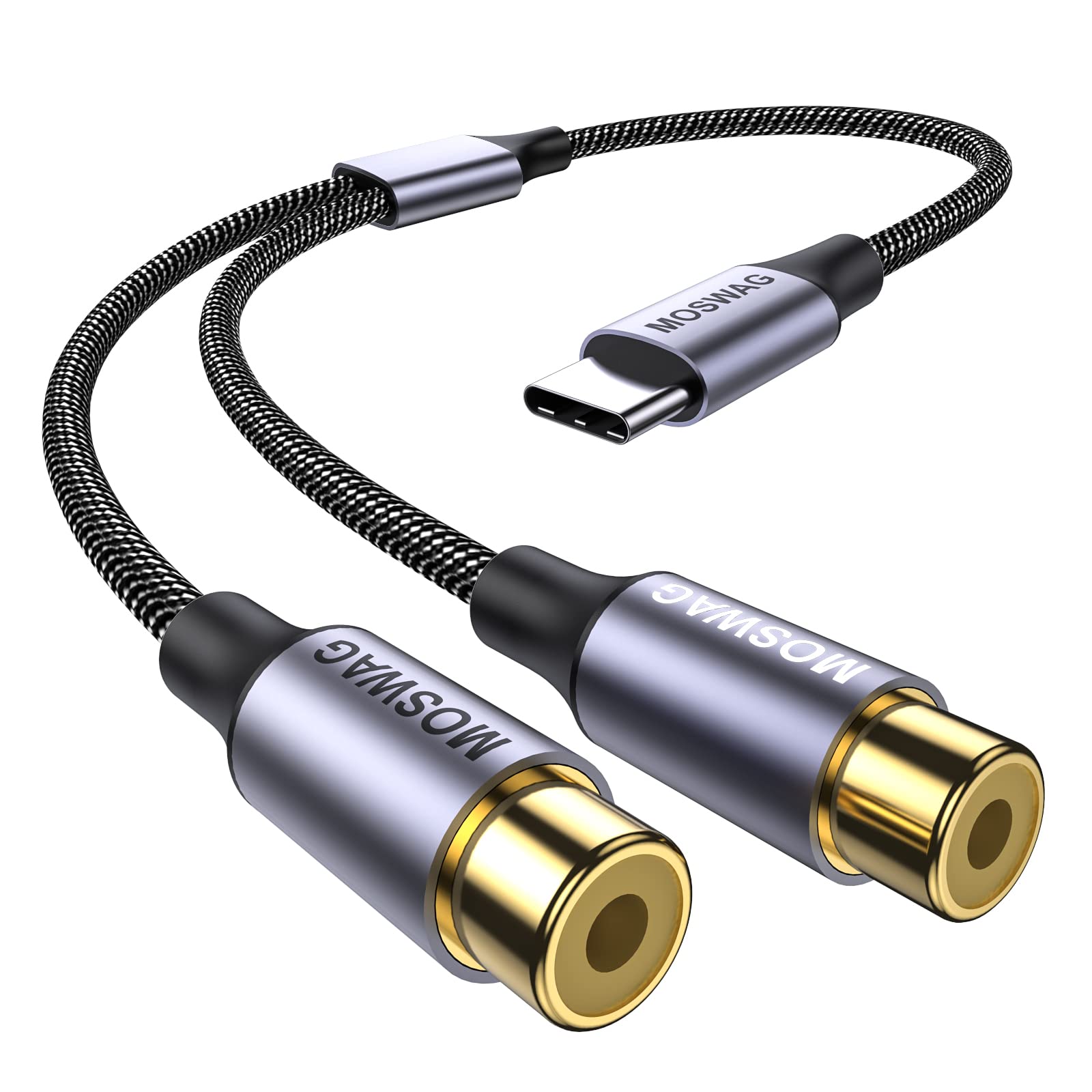 Foto 2 pulgar | Cable Auxiliar Estéreo Tipo C A Rca Dual Moswag - Venta Internacional.