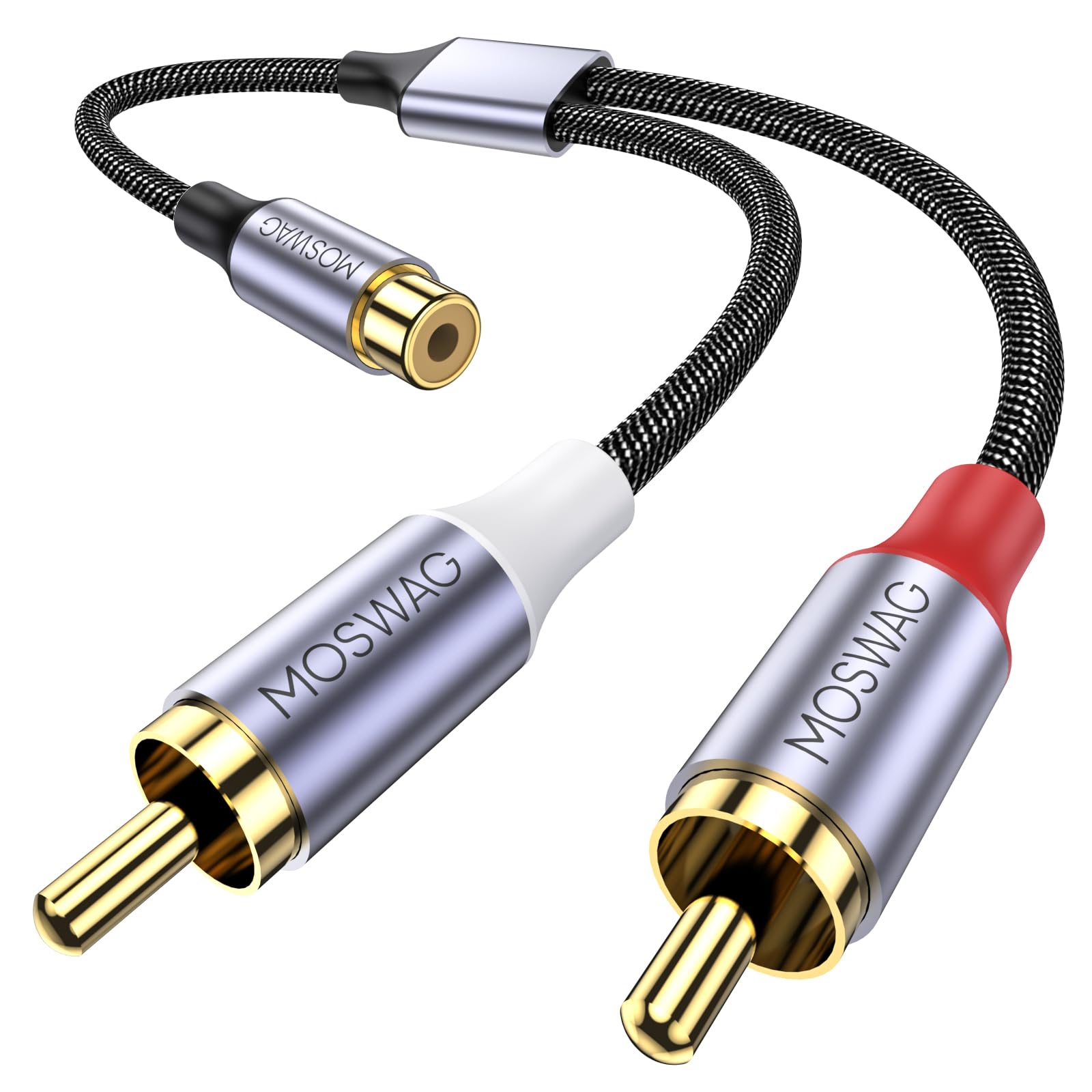 Foto 1 | Cable De Audio Y Vídeo Rca Splitter Moswag De 1 Hembra A 2 Macho, Negro - Venta Internacional.