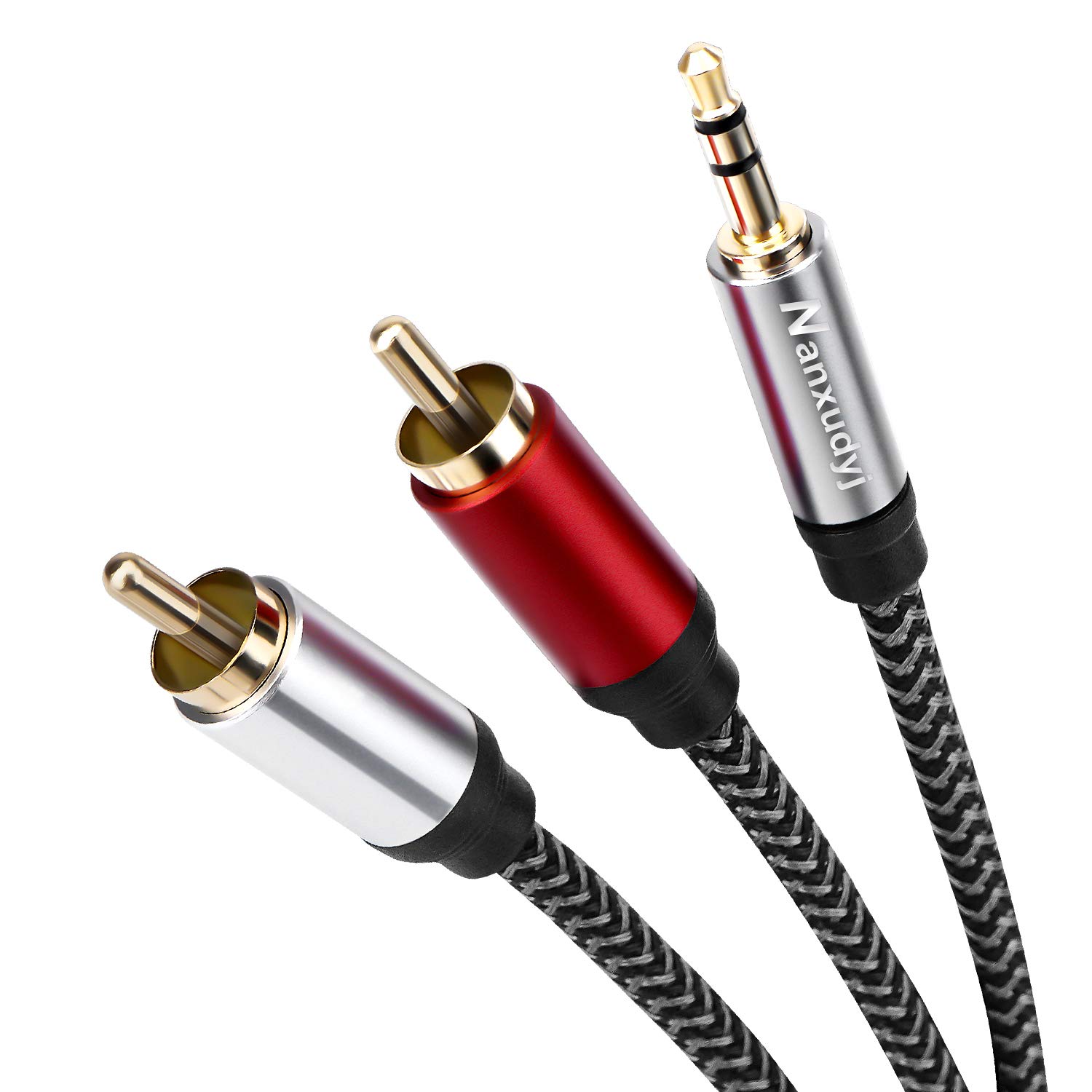 Foto 2 pulgar | Cable De Audio Nanxudyj De 3,5 Mm A 2 Rca De 3,6 M Con Revestimiento De Nailon - Venta Internacional.