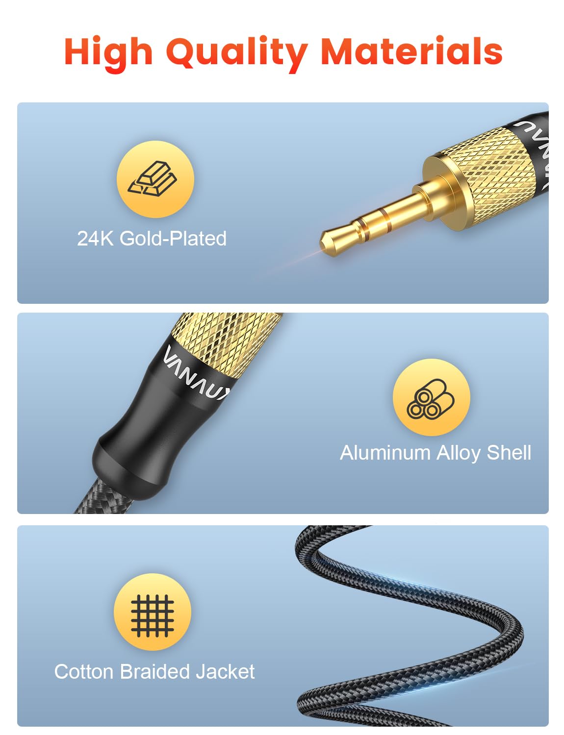 Foto 5 pulgar | Cable Auxiliar Vanaux Con Ángulo Recto De 90 Grados, Conector De 3,5 Mm, 8 M - Venta Internacional.