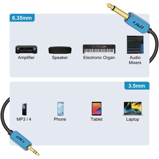 Foto 4 | Cable J&d, Carcasa De Cobre De Alta Resistencia, 6 Pies, 1/4 Ts A 3,5 Mm Trs - Venta Internacional.
