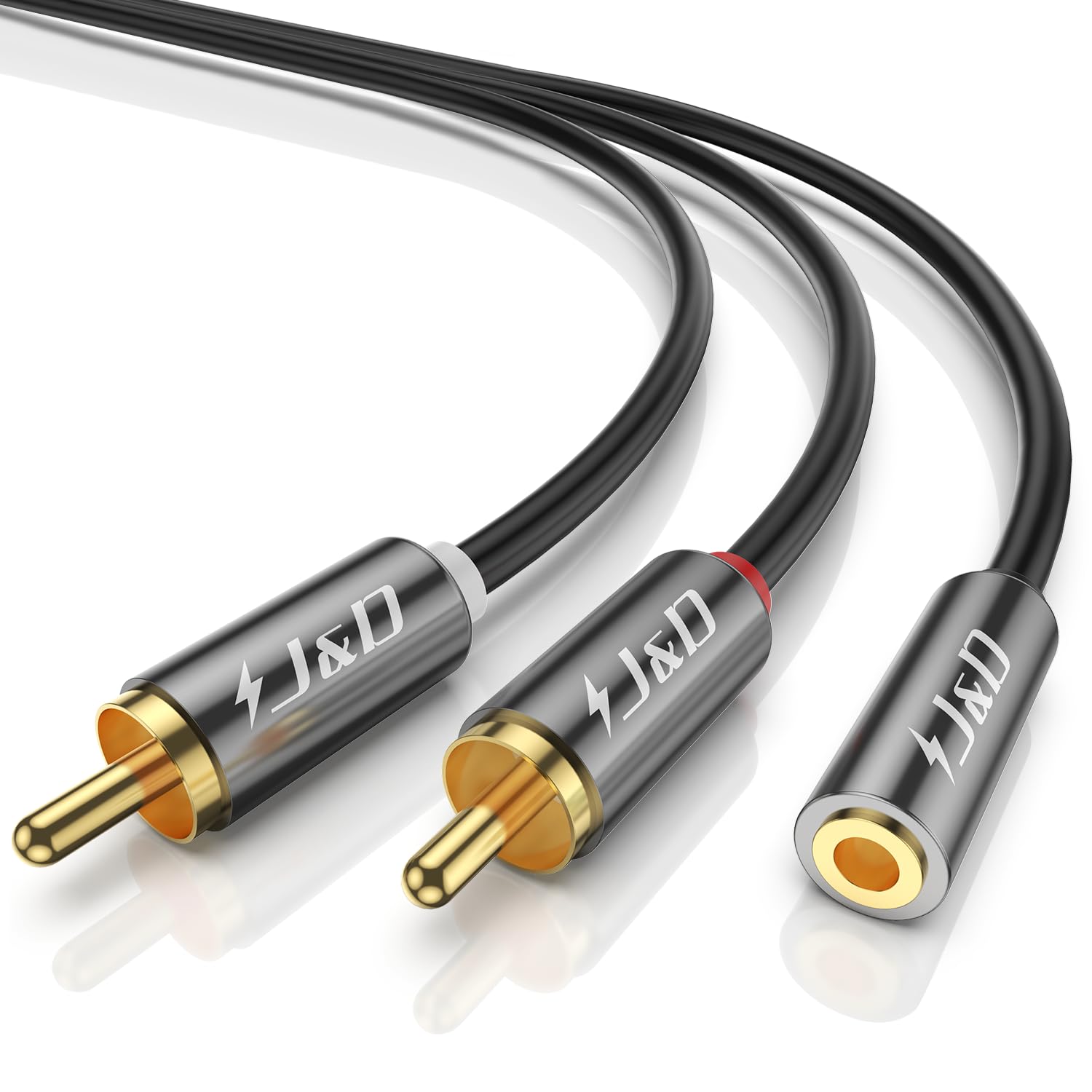 Foto 2 pulgar | Cable Adaptador De Audio J&d De 3,5 Mm Hembra A 2 Rca Macho De 12 Pies - Venta Internacional.