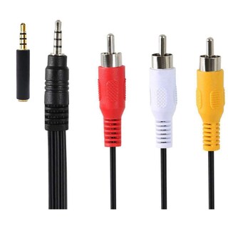 Foto 1 | Cable Av Padarsey De 3,5 Mm Macho A 3 Rca Macho De 1,5 M Para Videocámara - Venta Internacional.