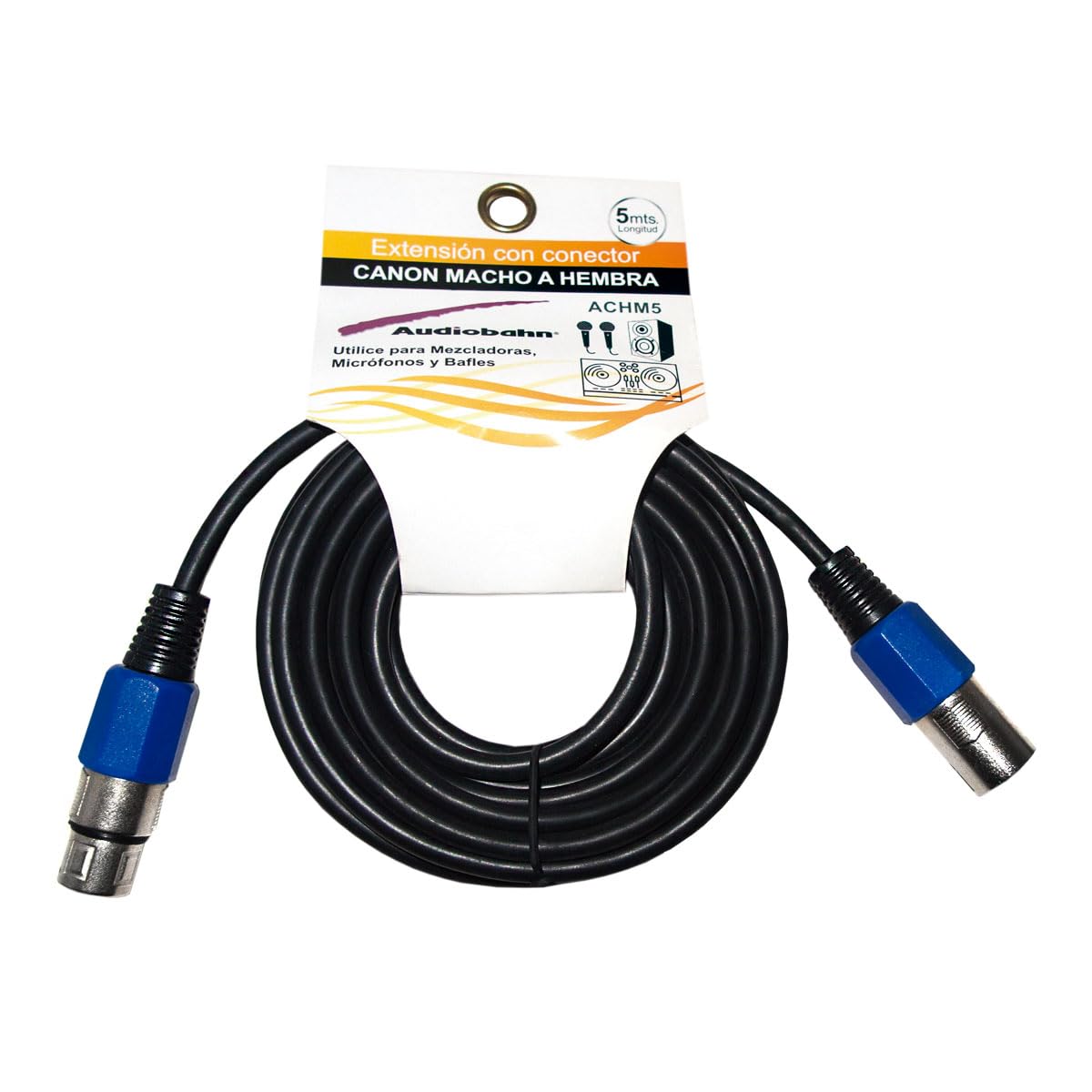 Foto 2 | Extensión Con Conector Canon Macho A Hembra 5m Audiobahn Achm5