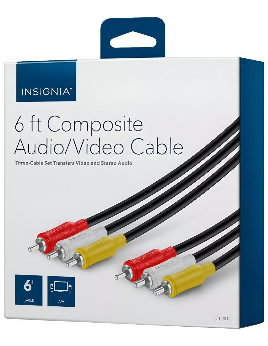 Foto 3 pulgar | Cable De Audio Y Video Rca Insignia Blindado De 1.8 M Color Negro