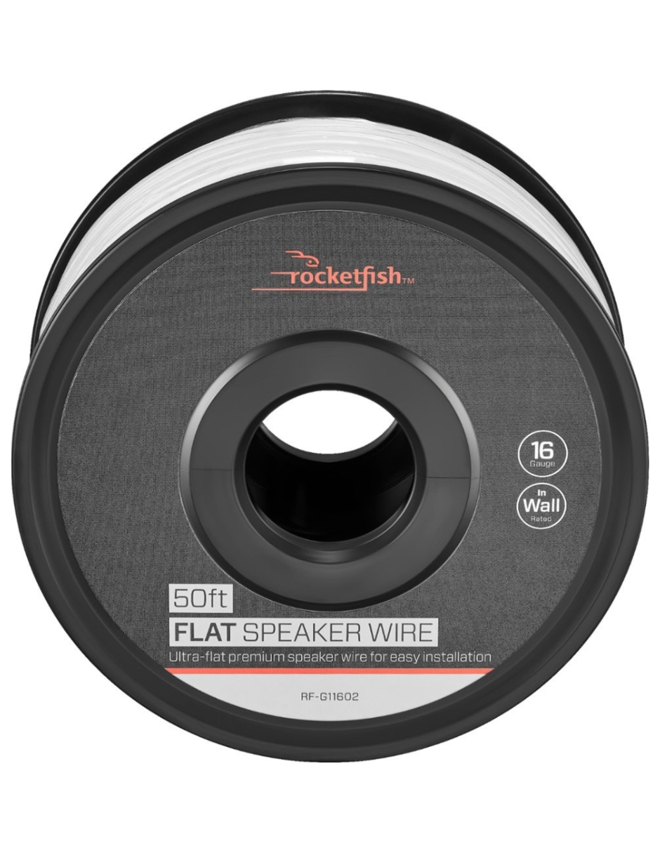 Foto 1 | Cable De Altavoz Ultraplano En Carrete Rocketfish 15 Metros Blanco