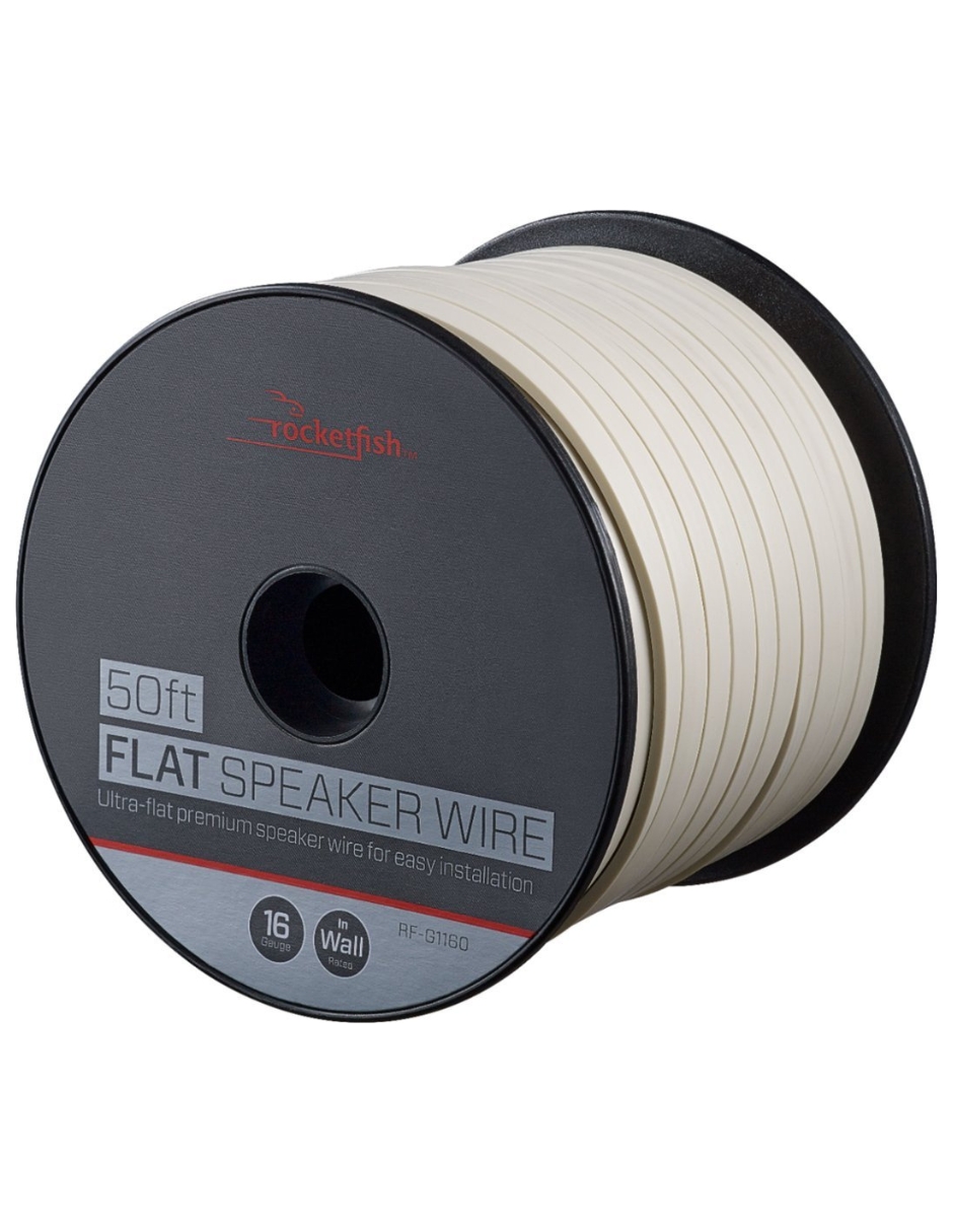 Foto 2 | Cable De Altavoz Ultraplano En Carrete Rocketfish 15 Metros Blanco