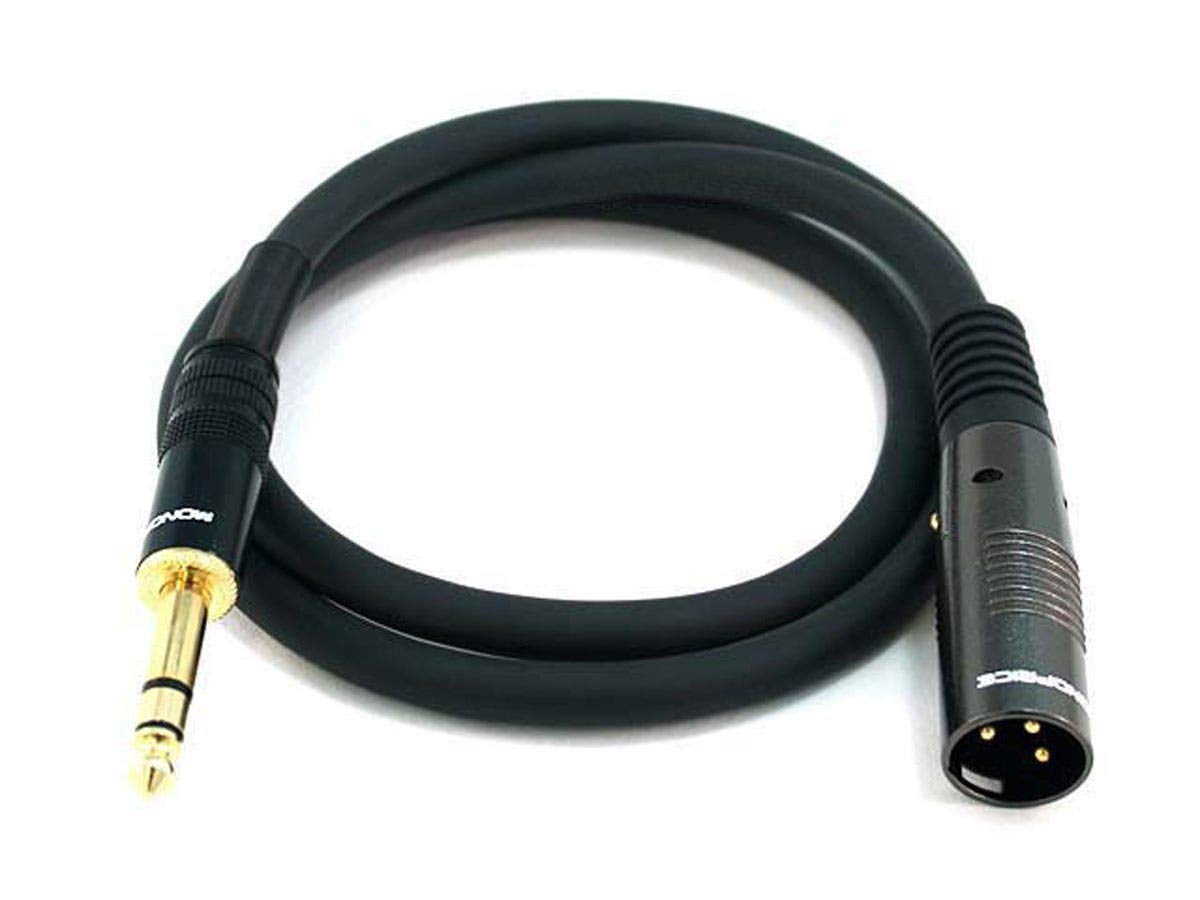 Cable Monoprice Xlr Macho A Trs Macho De 1/4 Pulgadas, 16 Awg, 1 M, Negro - Venta Internacional.
