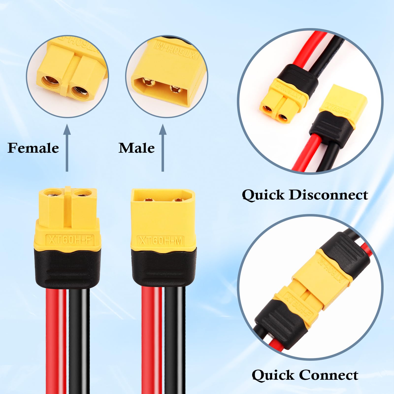 Foto 3 pulgar | Cable Mookeerf Xt60, 10 Awg, 9 M, Xt60 A Xt60 - Venta Internacional.