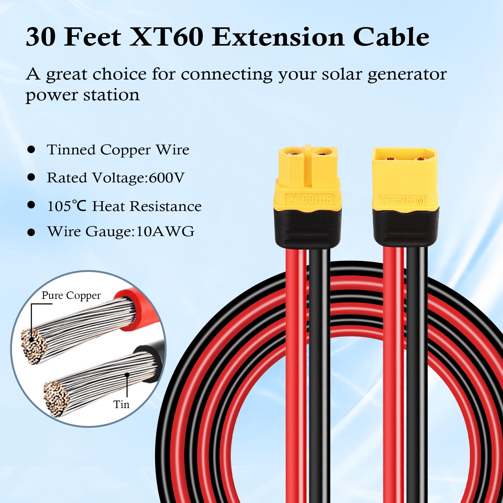 Foto 4 pulgar | Cable Mookeerf Xt60, 10 Awg, 9 M, Xt60 A Xt60 - Venta Internacional.