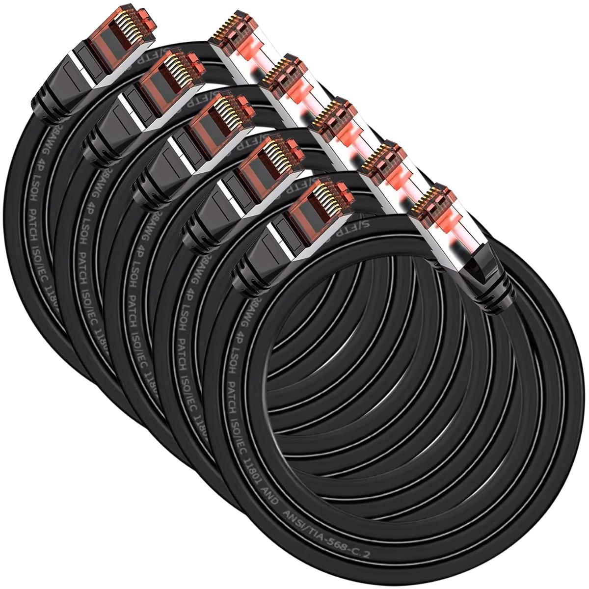Foto 2 pulgar | Cables De Red Par Trenzado Mxeob-005 Ventdepot 5 Piezas Negro
