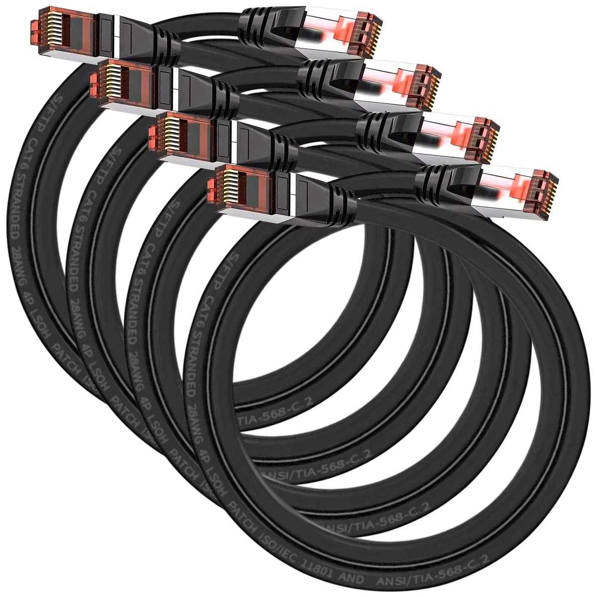 Cables Ethernet Mxepk-004 Ventdepot 4 Piezas Negro