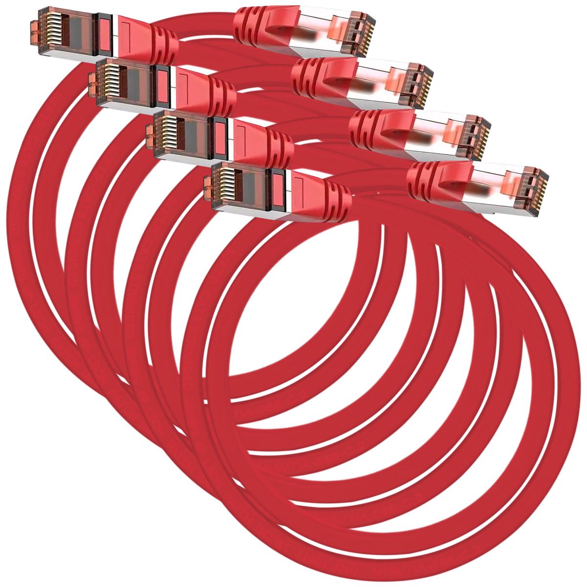 Cable De Red Calidad Superior Mxeod-004 Ventdepot 4 Piezas Rojo