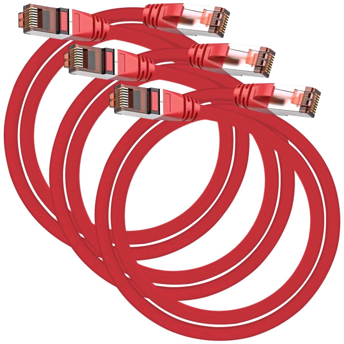 Cable Ethernet De Alta Velocidad Mxeod-003 Ventdepot 3 Piezas Rojo
