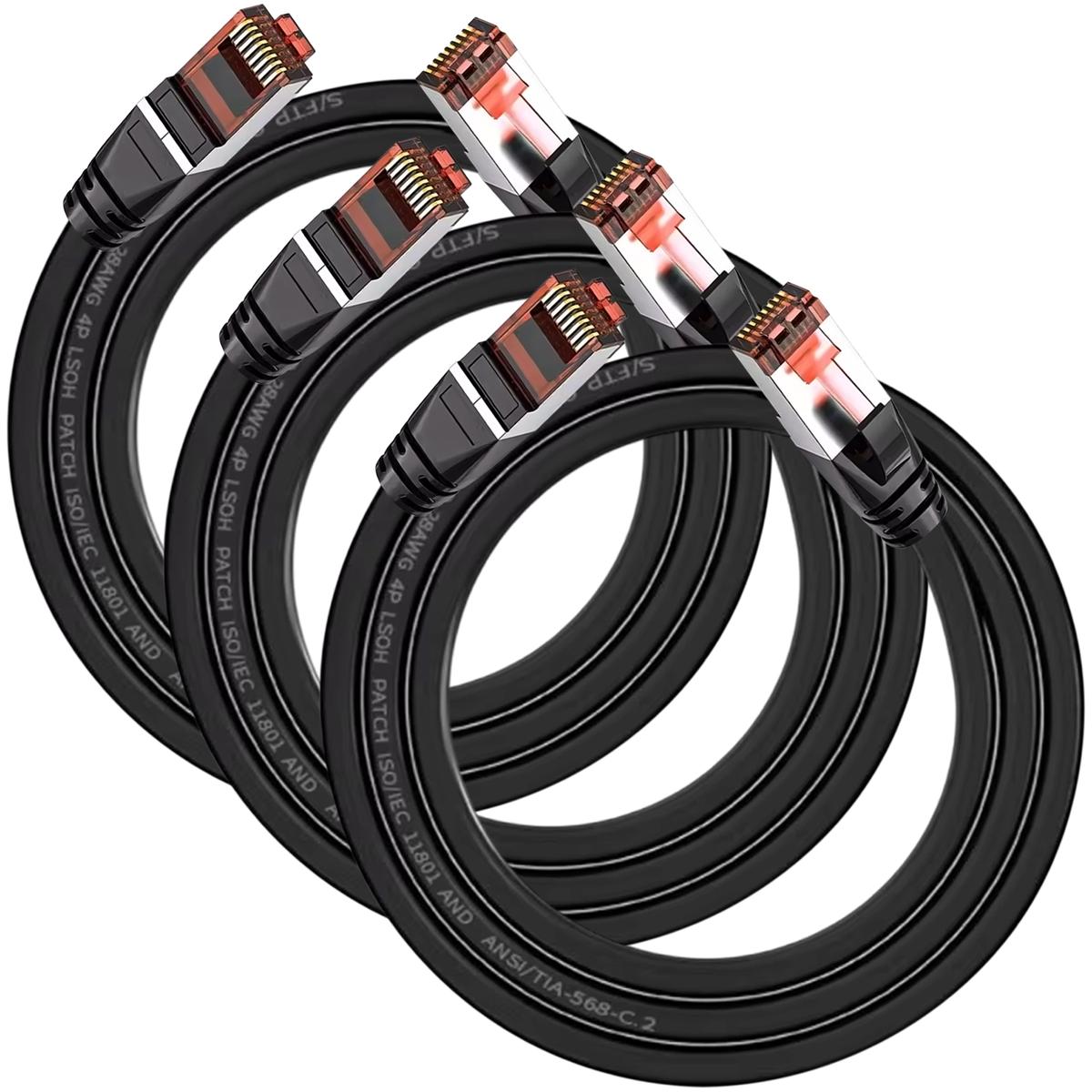 Cables De Red Para Interiores Mxeob-003 Ventdepot 3 Piezas Negro