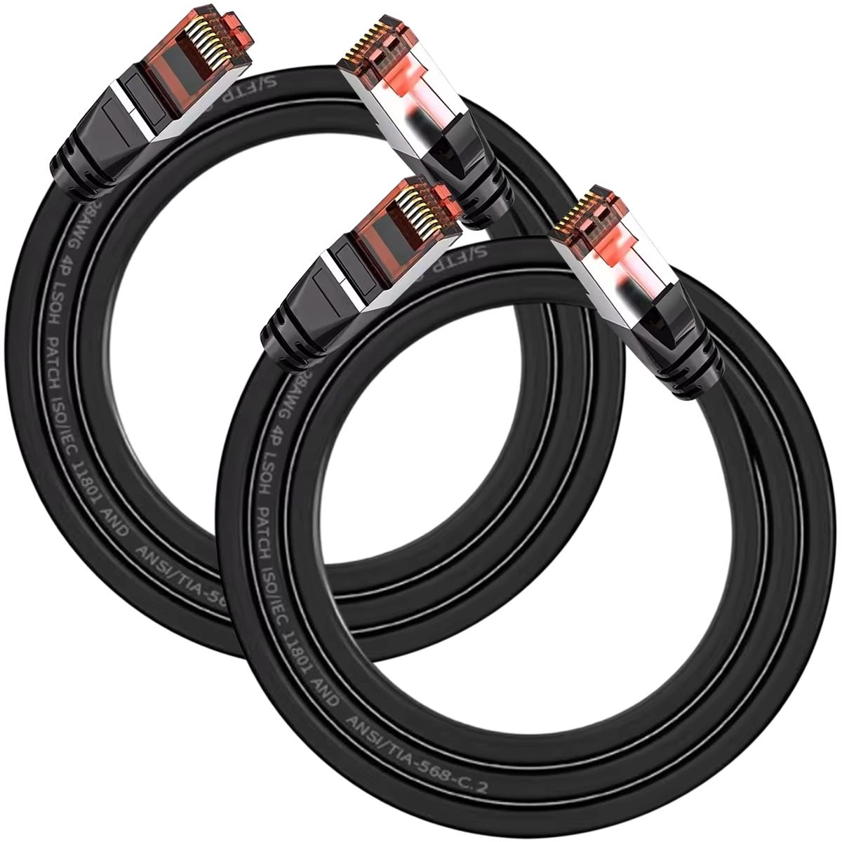 Cable De Red Doméstico Mxeob-002 Ventdepot 2 Piezas Negro