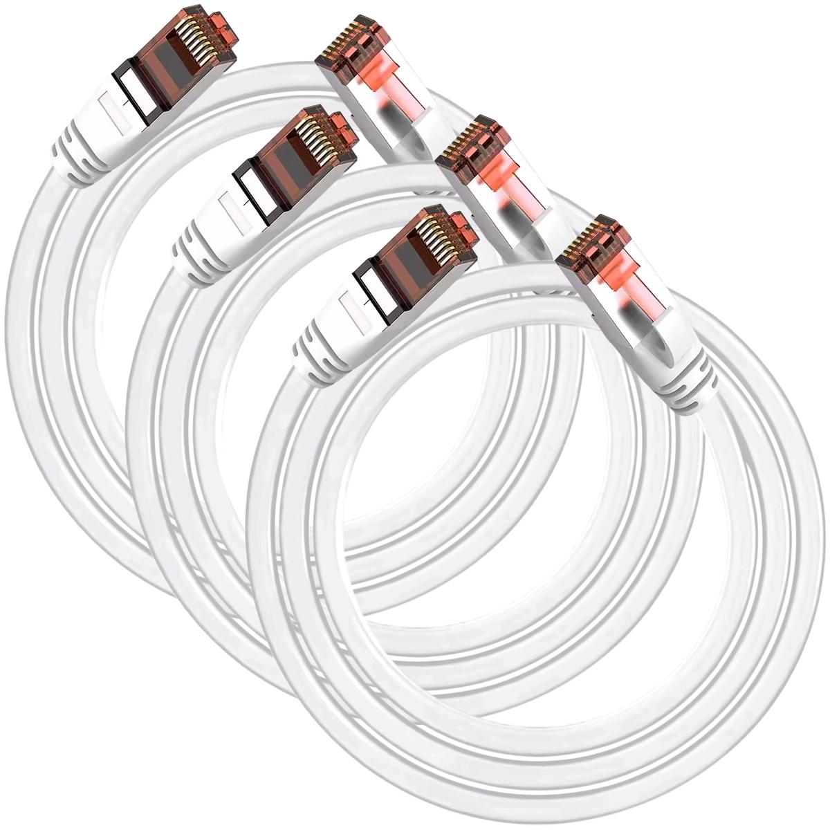 Foto 3 pulgar | Cables De Red Alta Calidad Mxeri-003 Ventdepot 3 Piezas Blanco