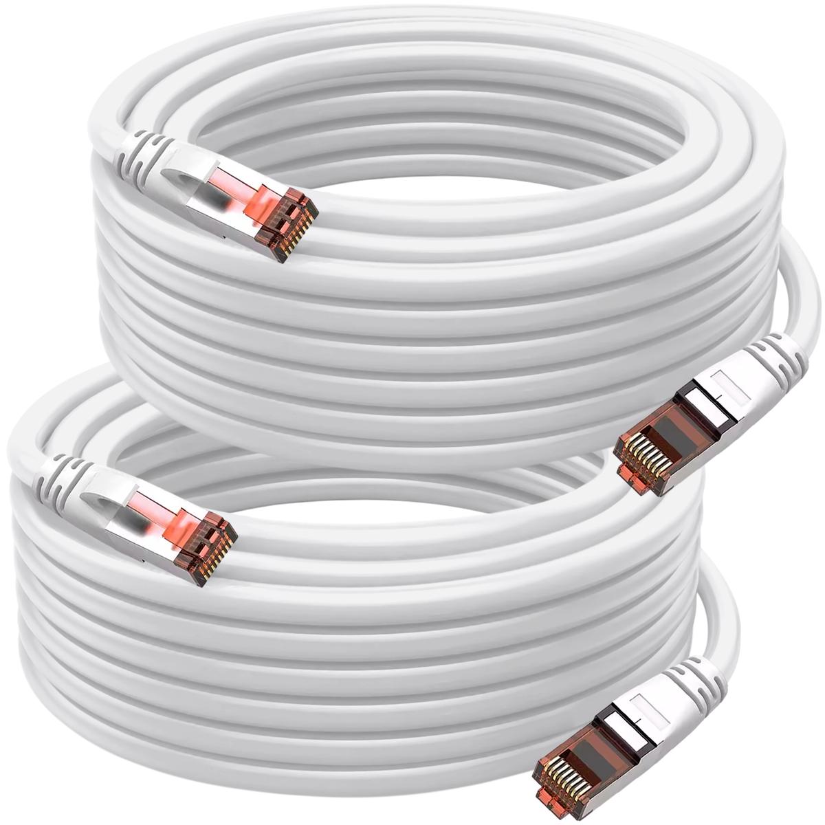 Foto 2 pulgar | Cables De Red Conectores Chapa Oro Mxtoi-002 Ventdepot 2 Piezas Blanco