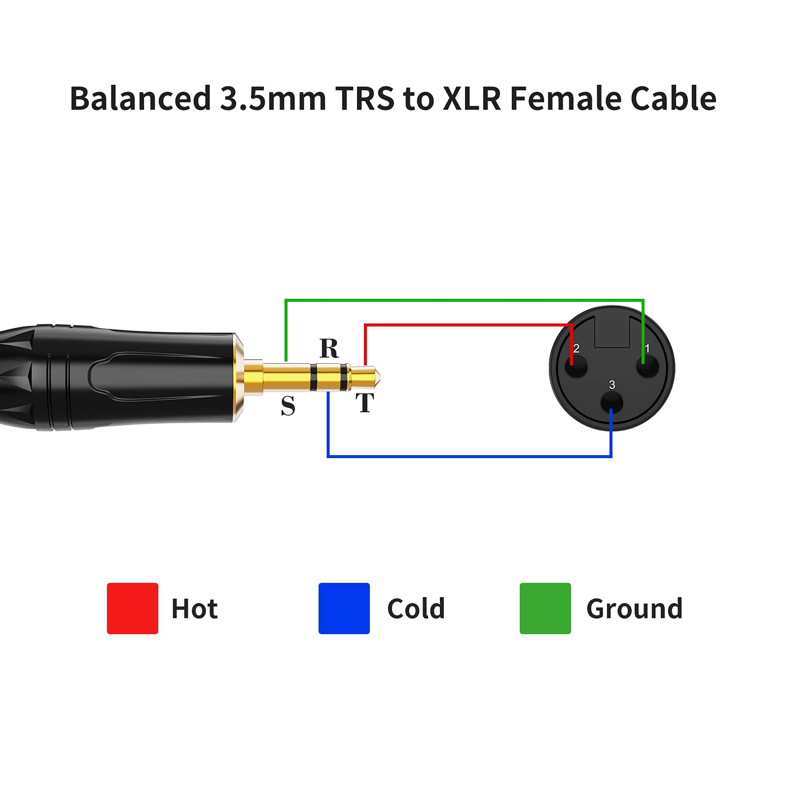 Foto 3 pulgar | Cable De Micrófono Cablecreation De 3,5 Mm Macho A Xlr Hembra, 3 M - Venta Internacional.