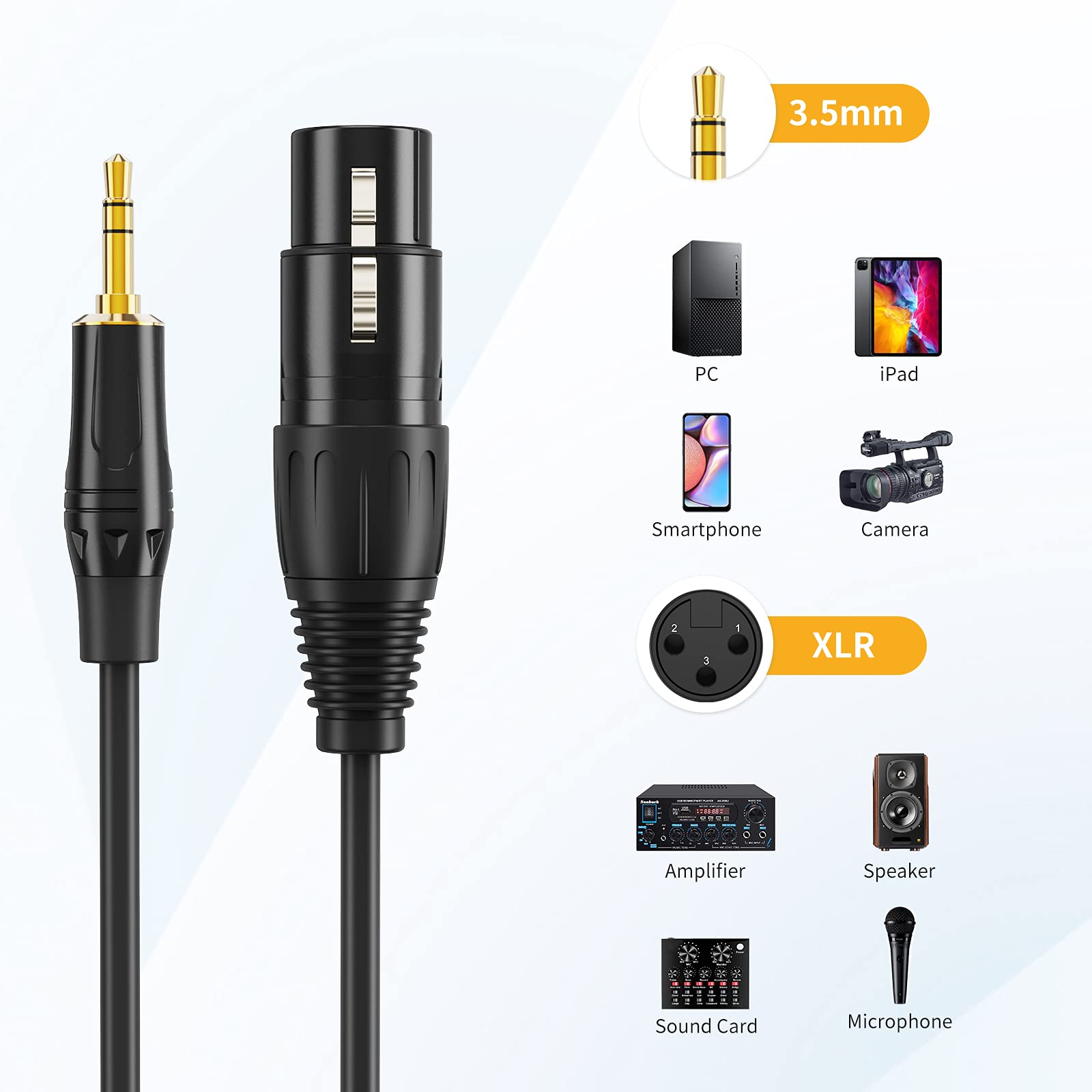 Foto 6 pulgar | Cable De Micrófono Cablecreation De 3,5 Mm Macho A Xlr Hembra, 3 M - Venta Internacional.