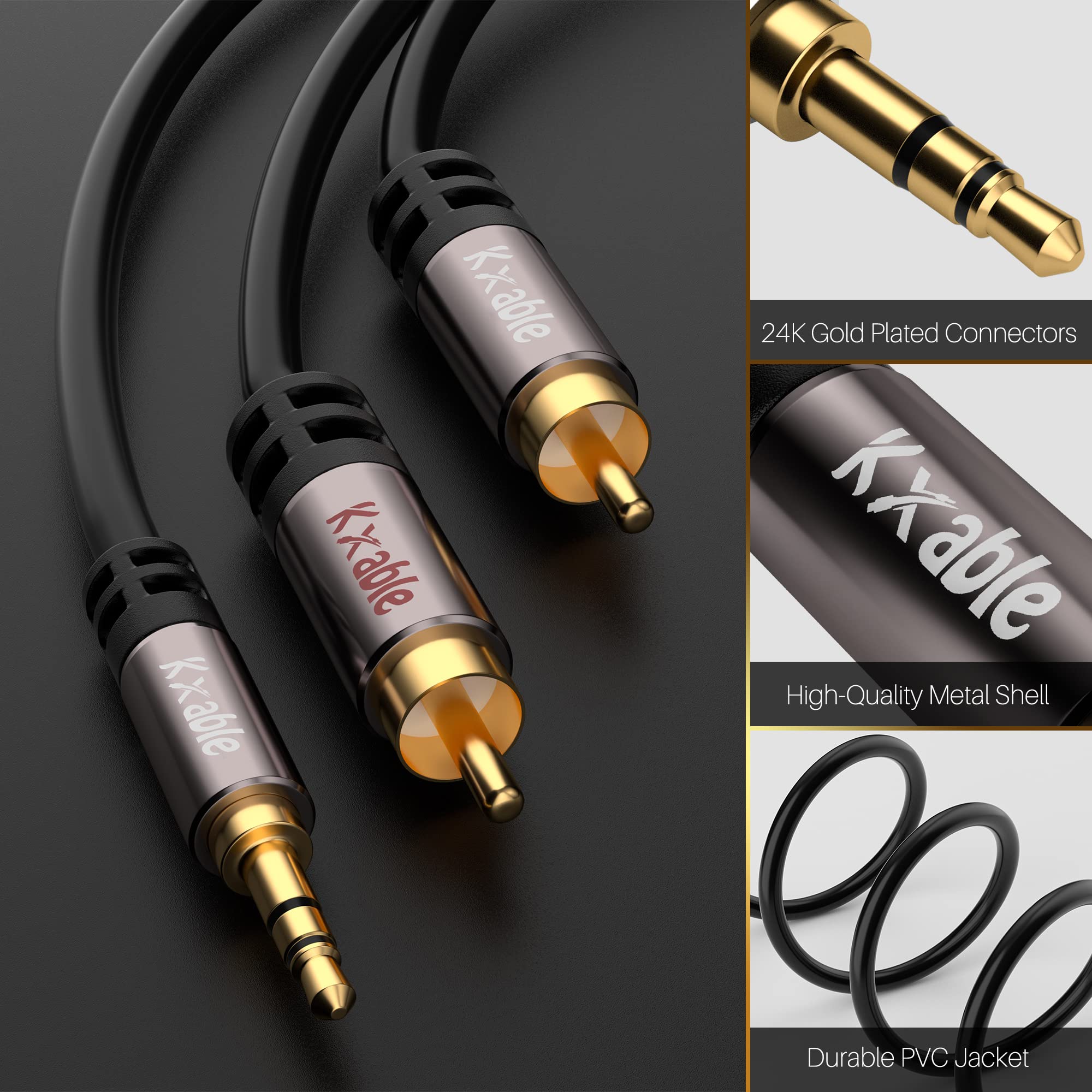 Foto 3 pulgar | Divisor En Y Auxiliar De Sonido Hi-fi De 4,5 M Con Cable De 3,5 Mm A Rca - Venta Internacional.