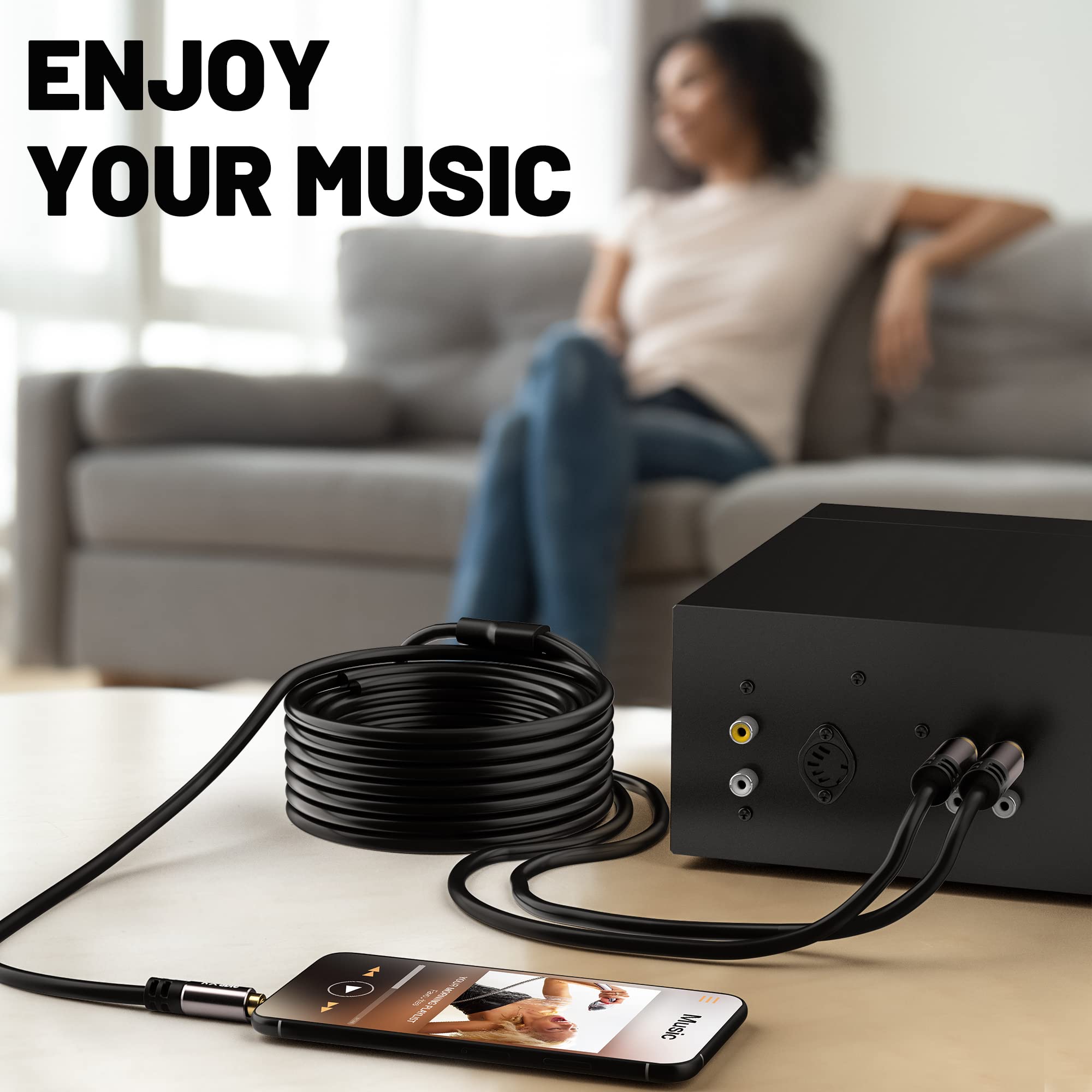 Foto 5 pulgar | Divisor En Y Auxiliar De Sonido Hi-fi De 4,5 M Con Cable De 3,5 Mm A Rca - Venta Internacional.