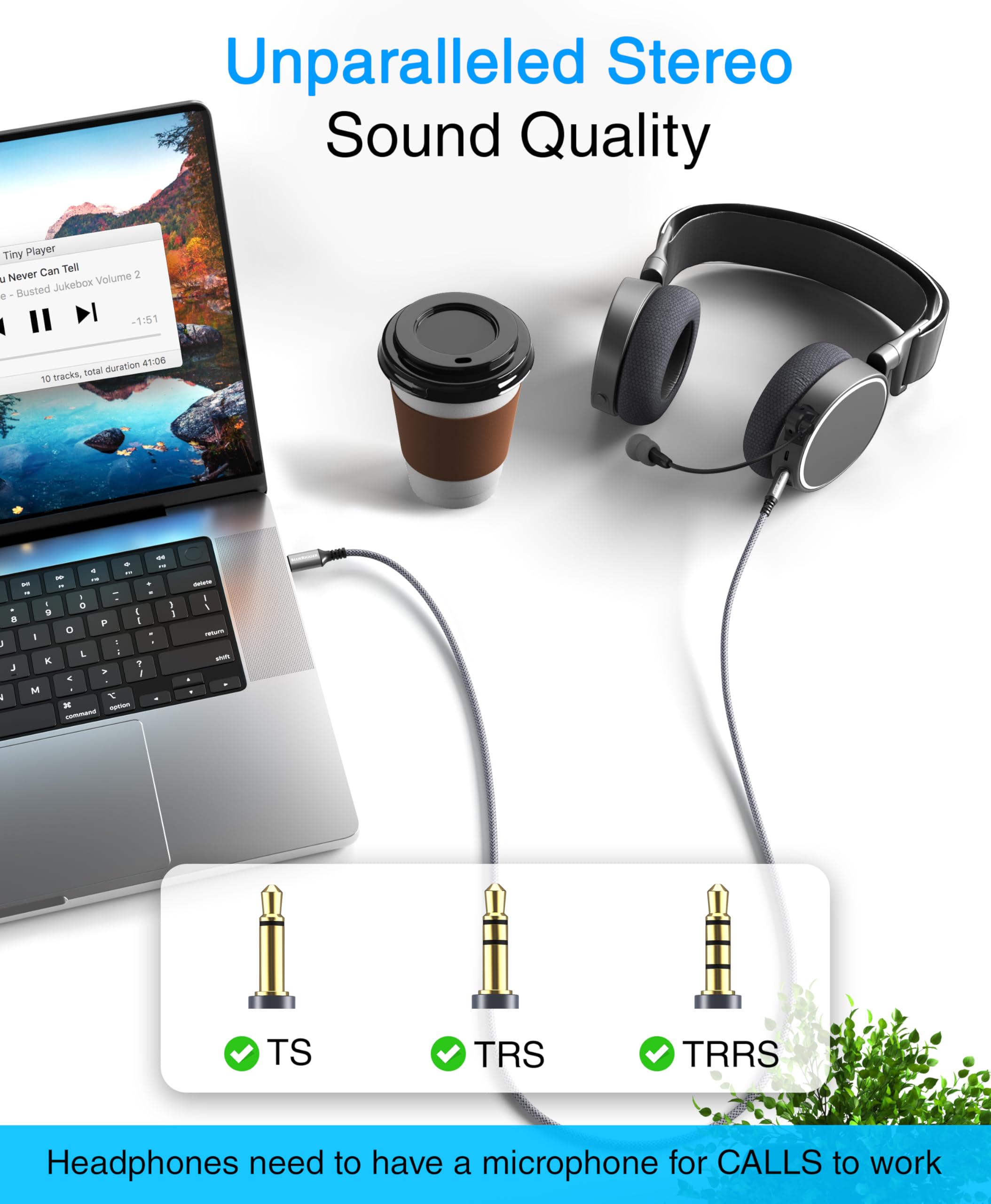 Foto 3 pulgar | Cable De Audio Usb C A 3,5 Mm Bluerigger De 6 Pies Para Teléfono Y Tableta - Venta Internacional.