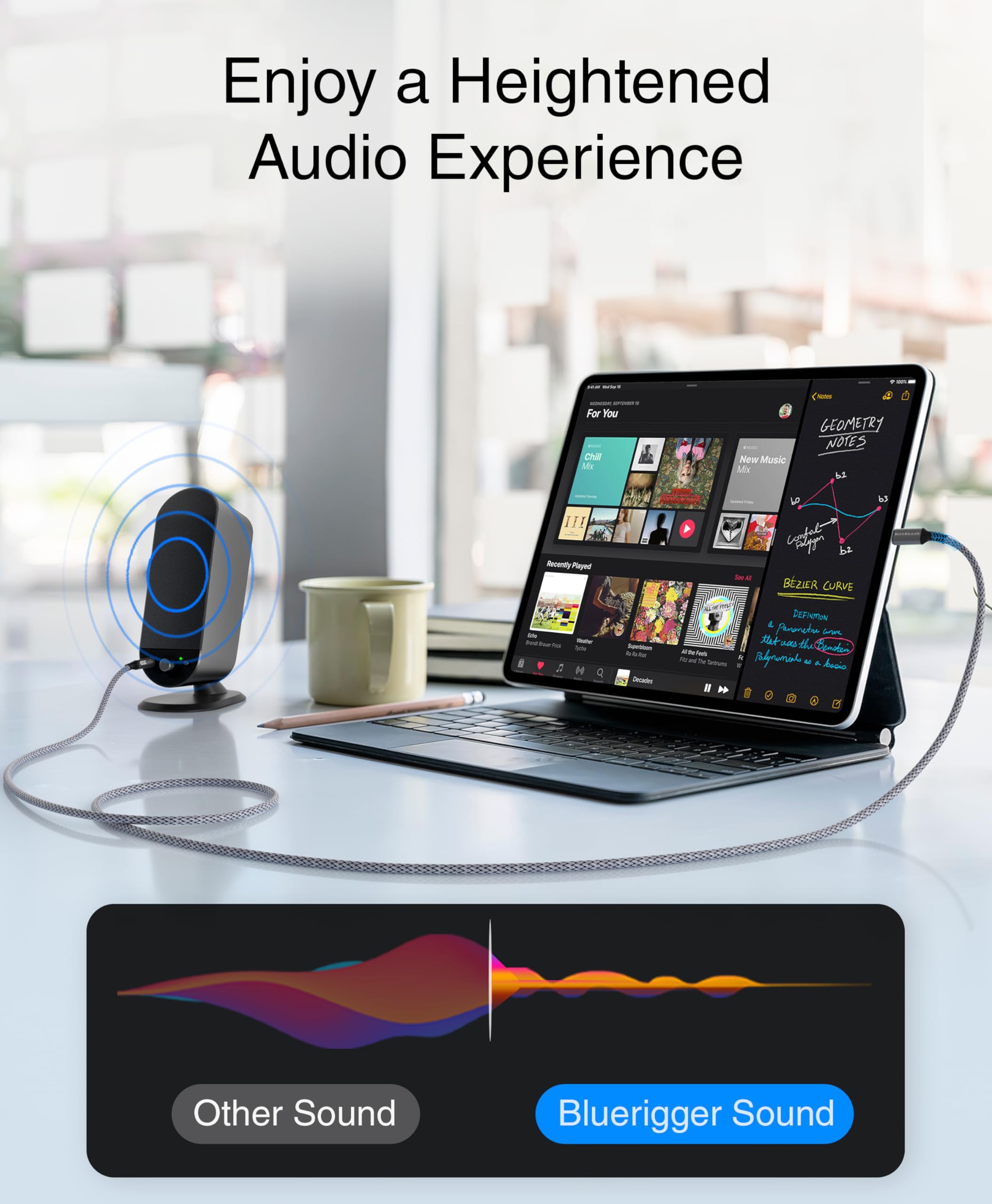 Foto 5 pulgar | Cable De Audio Usb C A 3,5 Mm Bluerigger De 6 Pies Para Teléfono Y Tableta - Venta Internacional.