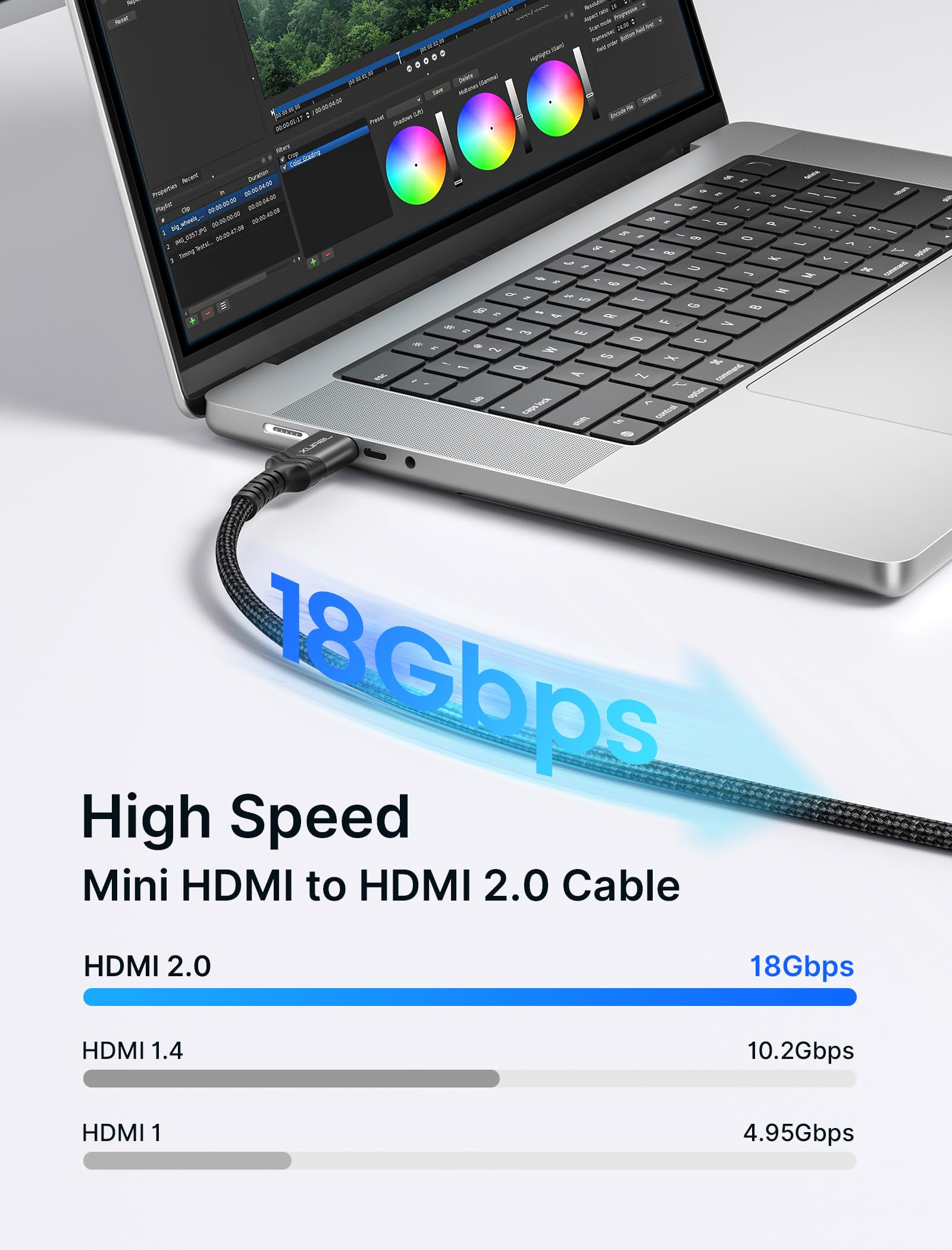 Foto 5 pulgar | Cable Hdmi Jsaux Mini Hdmi A Hdmi 2.0 4k 60 Hz 15 Pies Negro - Venta Internacional.