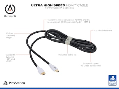Foto 2 | Cable Hdmi Powera Hdmi 2.1 De Ultra Alta Velocidad Para Playstation 5 - Venta Internacional.