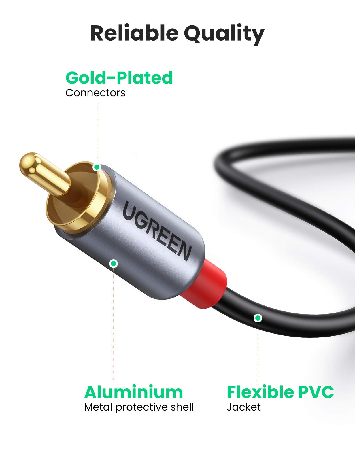 Foto 6 pulgar | Cable De Audio Usb C A Rca Ugreen Tipo C A 2rca Macho De 1,5 M - Venta Internacional.
