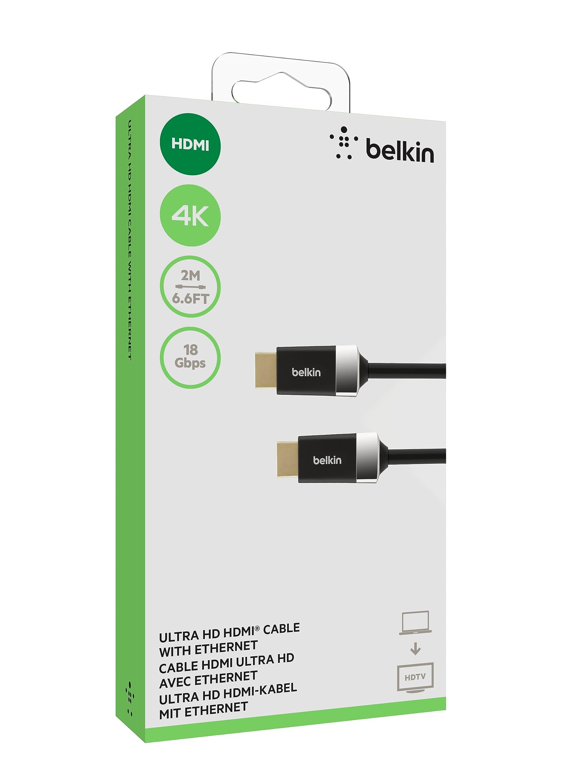Foto 4 pulgar | Cable Hdmi Belkin Hdtv De Alta Velocidad De 2 M 4k/ultra Hd Hdr 3d - Venta Internacional.