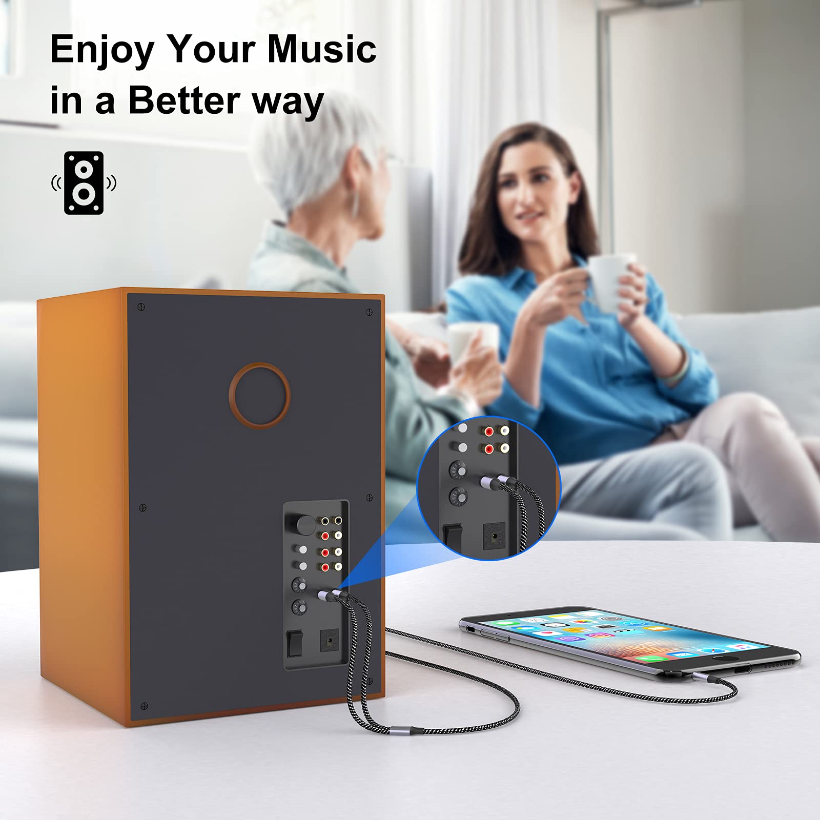 Foto 4 pulgar | Cable De Audio Moswag De 3,5 Mm A Rca De 1 M Para Teléfonos Inteligentes, Mp3 Y Tabletas - Venta Internacional.