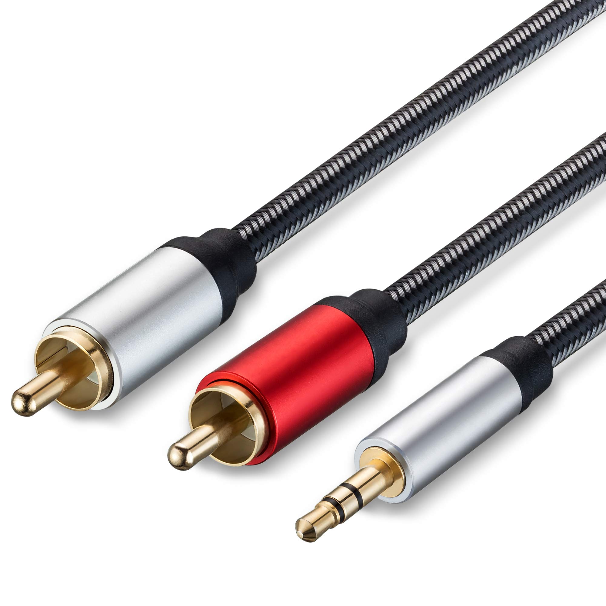 Foto 2 pulgar | Cable De Audio Rca De 3,5 Mm Macho A 2 Rca Macho De 12 Pies, Trenzado De Nailon - Venta Internacional.
