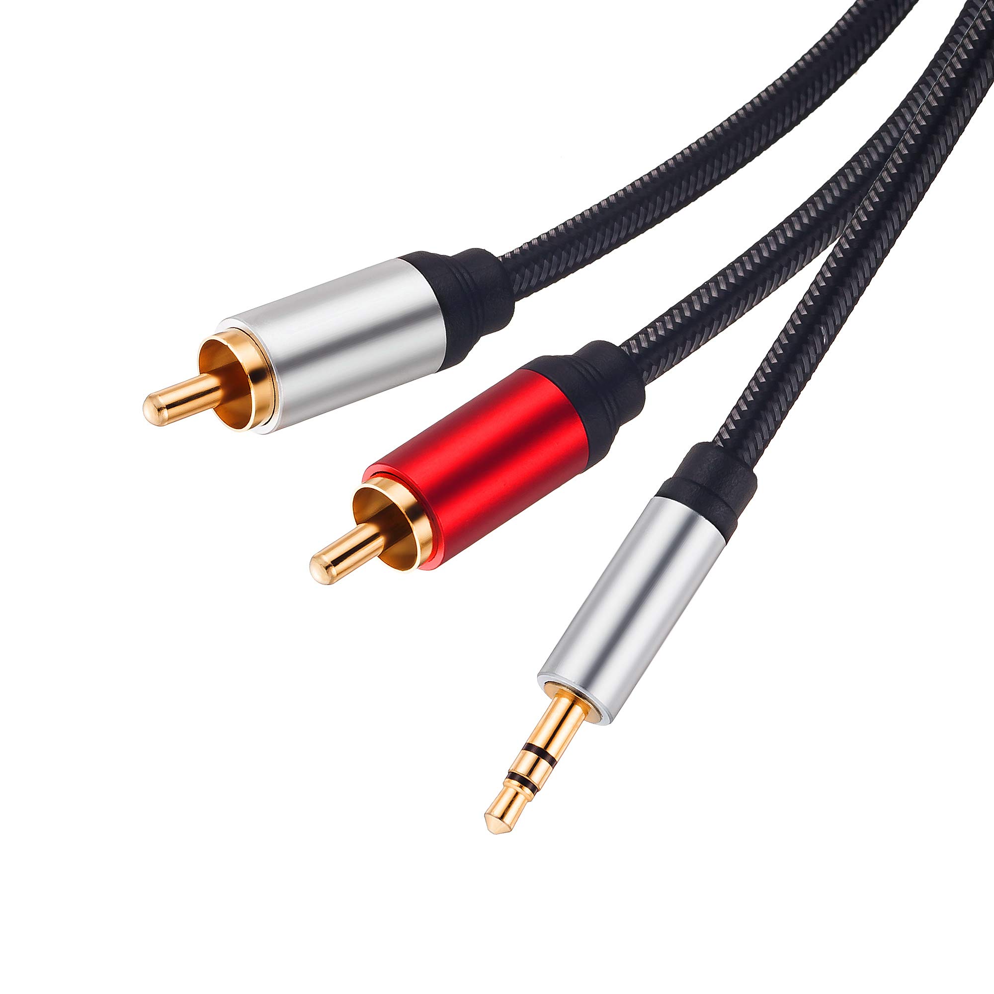 Foto 2 | Cable De Audio Rca De 3,5 Mm Macho A 2 Rca Macho De 12 Pies, Trenzado De Nailon - Venta Internacional.