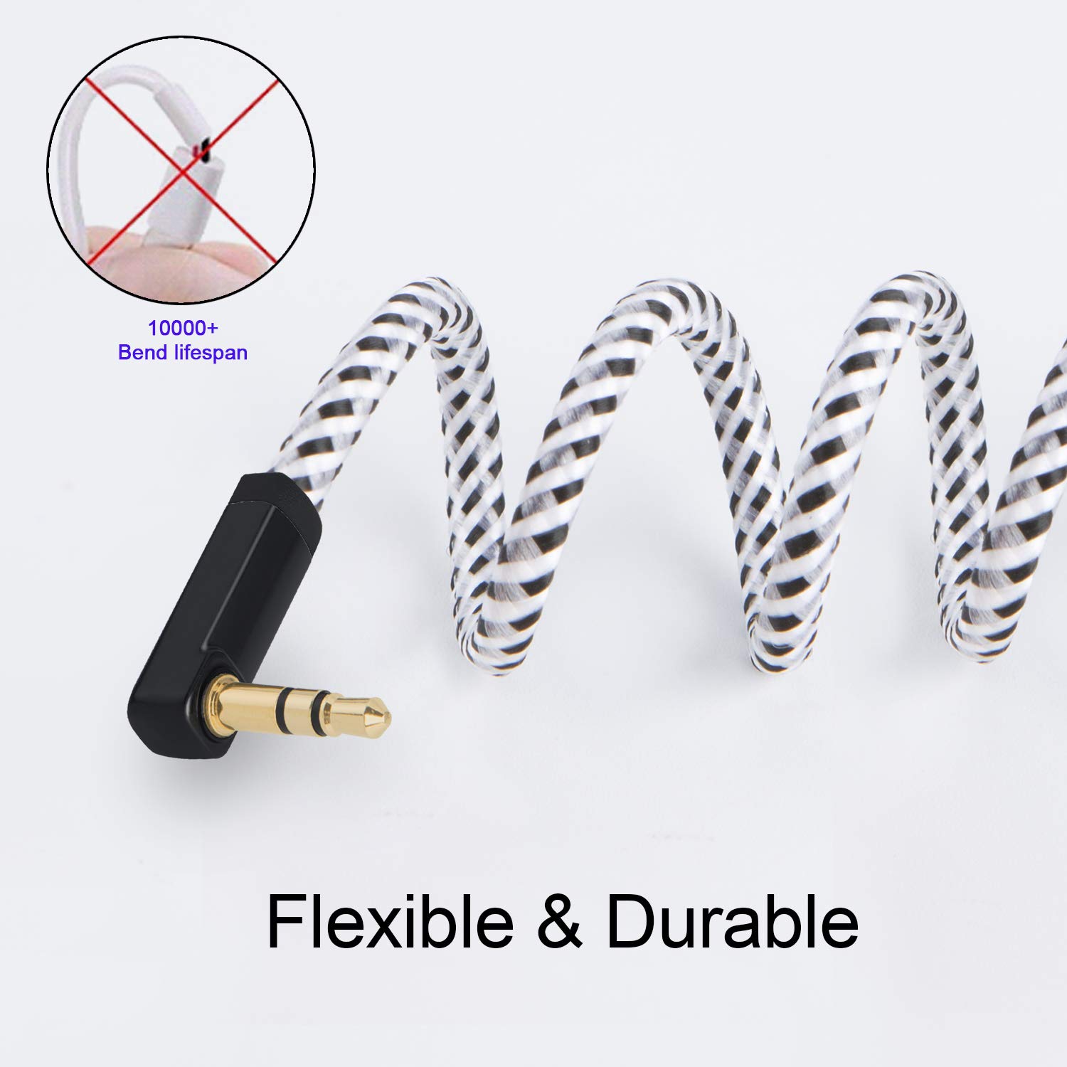 Foto 4 pulgar | Cable Auxiliar Cablecreation De 3,5 Mm Macho A Macho Y 0,9 M Con Oro De 24 Quilates - Venta Internacional.