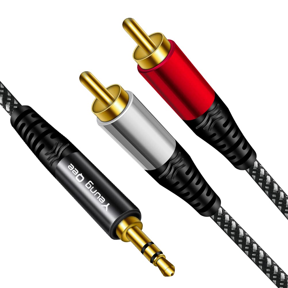 Foto 3 pulgar | Cable De Audio Yeung Qee De 3,5 Mm Macho A 2rca Macho De 1 M, Trenzado De Nailon - Venta Internacional.