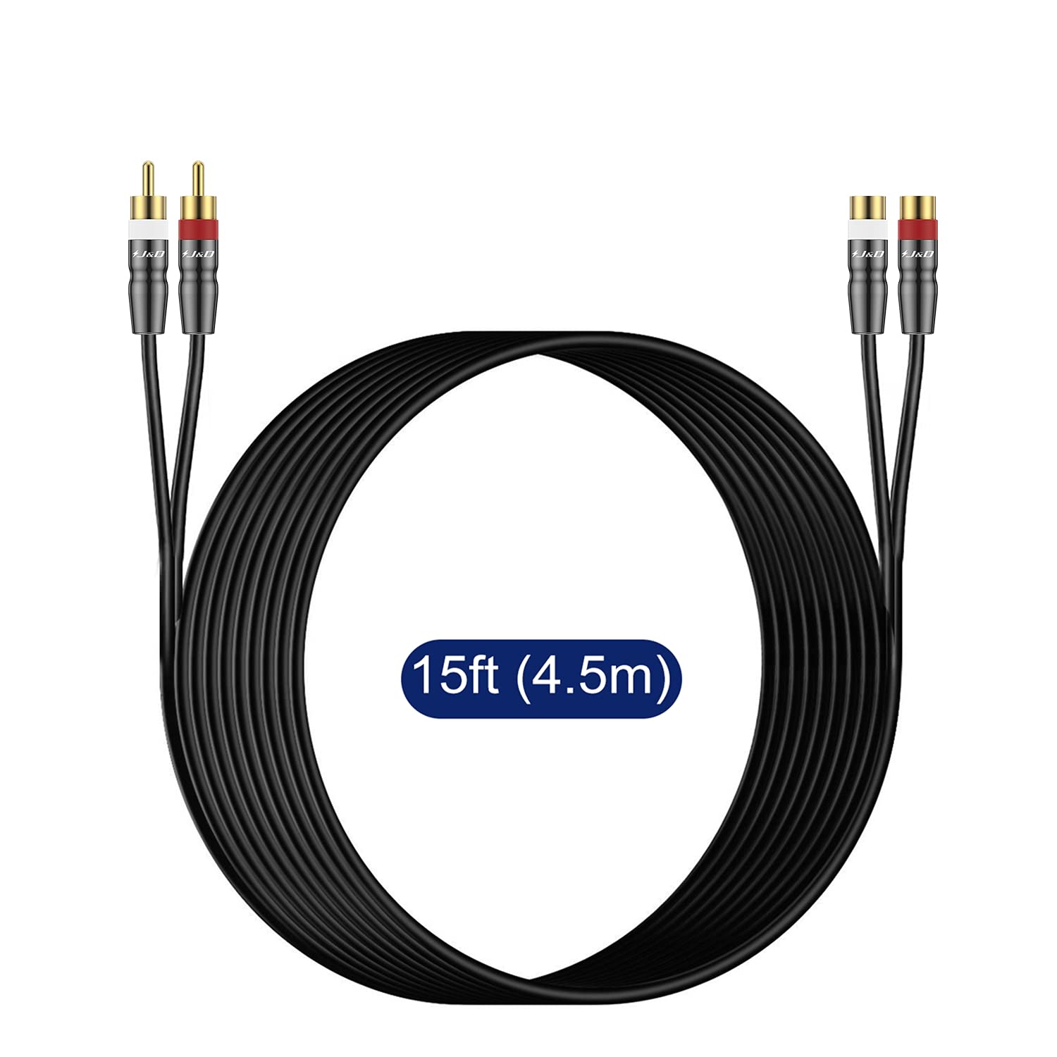 Foto 8 pulgar | Cable De Extensión Rca J&d 2rca Macho A Hembra Estéreo De 4,5 M Para Audi - Venta Internacional.