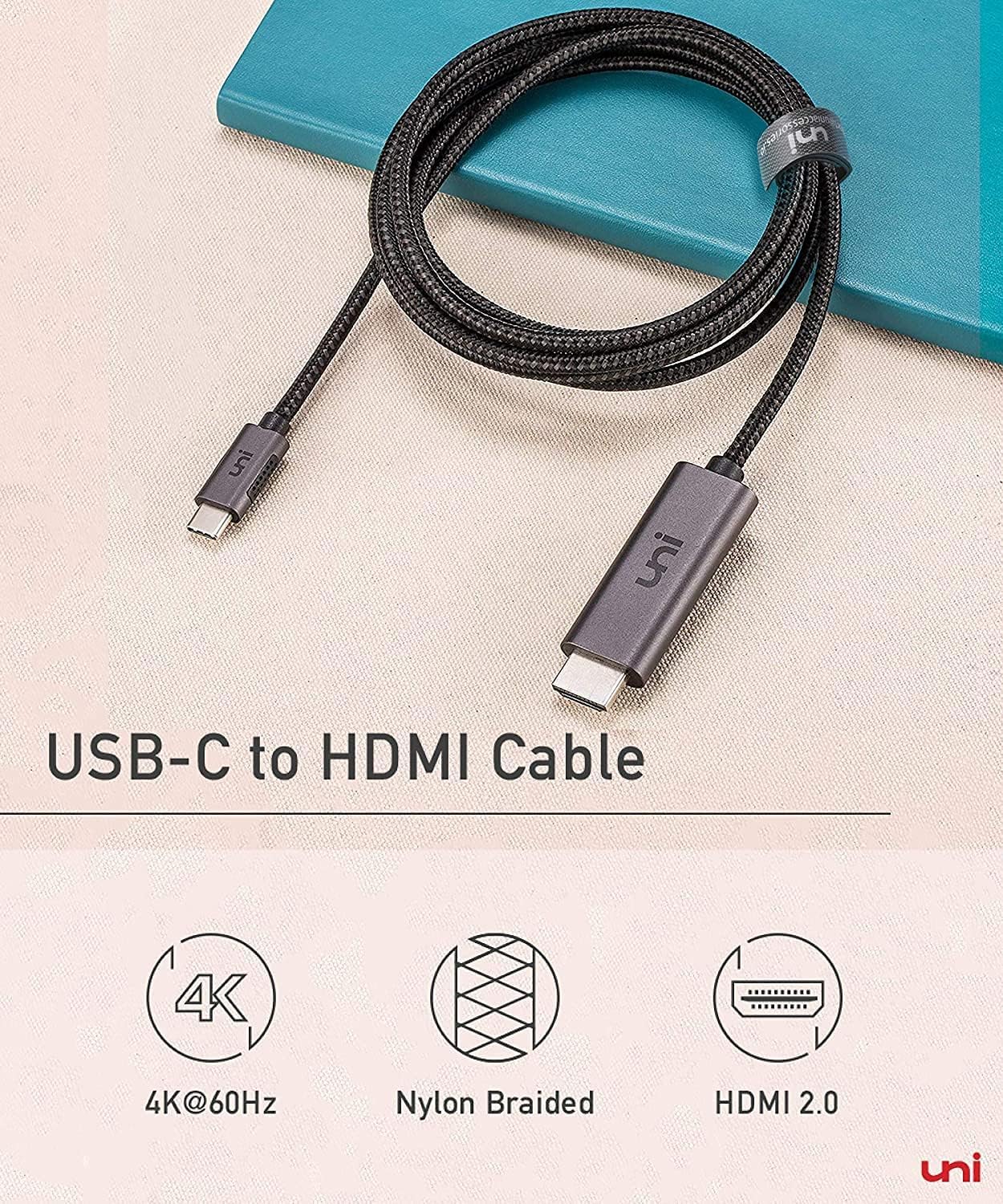 Foto 2 | Cable Usb C A Hdmi Para Iphone 4k @60hz, 1,8 M, Thunderbolt 4/3 - Venta Internacional.