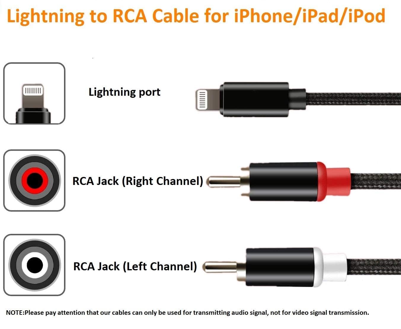 Foto 3 pulgar | Cable Lightning A Rca Para Iphone Ipa-d [certificado Apple Mfi] - Venta Internacional.