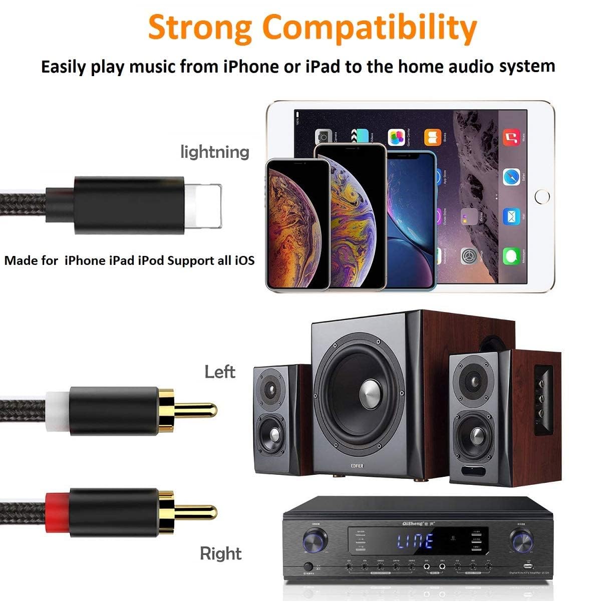 Foto 6 pulgar | Cable Lightning A Rca Para Iphone Ipa-d [certificado Apple Mfi] - Venta Internacional.