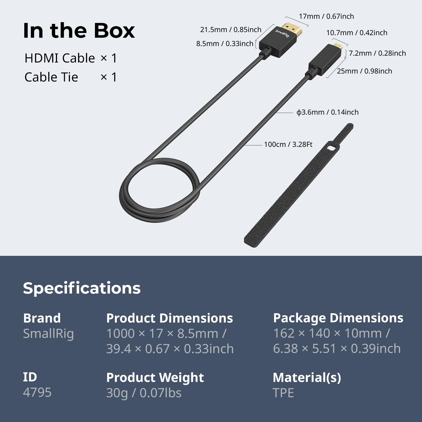 Foto 7 pulgar | Cable Hdmi D A A Smallrig Ultrafino De 100 Cm, 4k, 60 Hz, Hdr Hdmi - Venta Internacional.