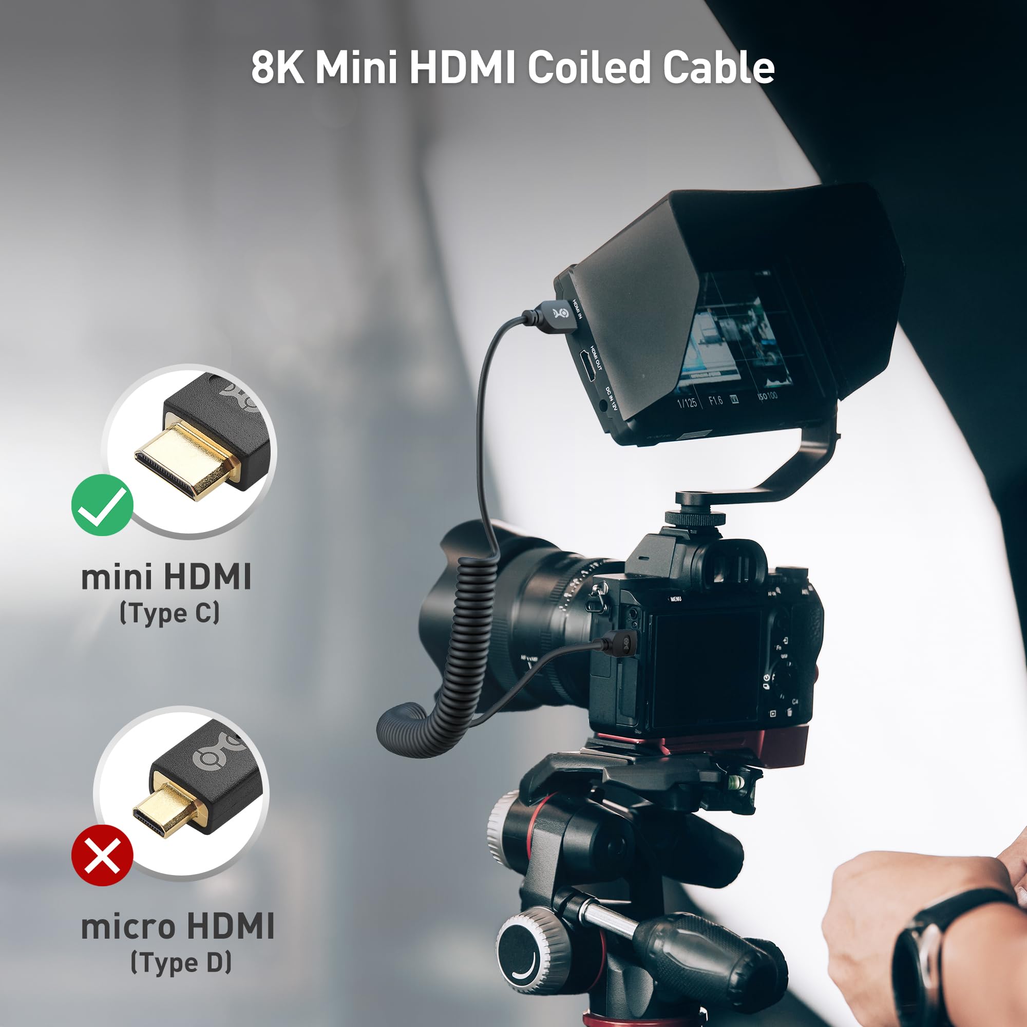 Foto 3 pulgar | Cable Hdmi Matters De 8 K, Mini Hdmi A Hdmi, Enrollado De 1 A 3 Pies - Venta Internacional.