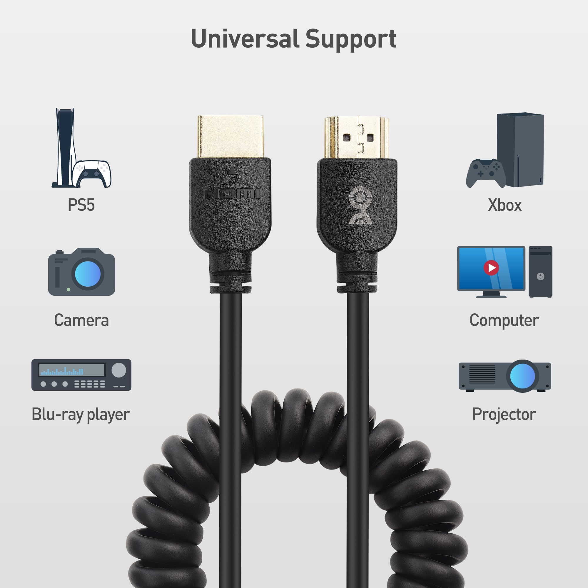 Foto 7 pulgar | Cable Hdmi Matters, 8k, 48 Gbps, Enrollado De 1 A 3 Pies Con Soporte Hdr - Venta Internacional.
