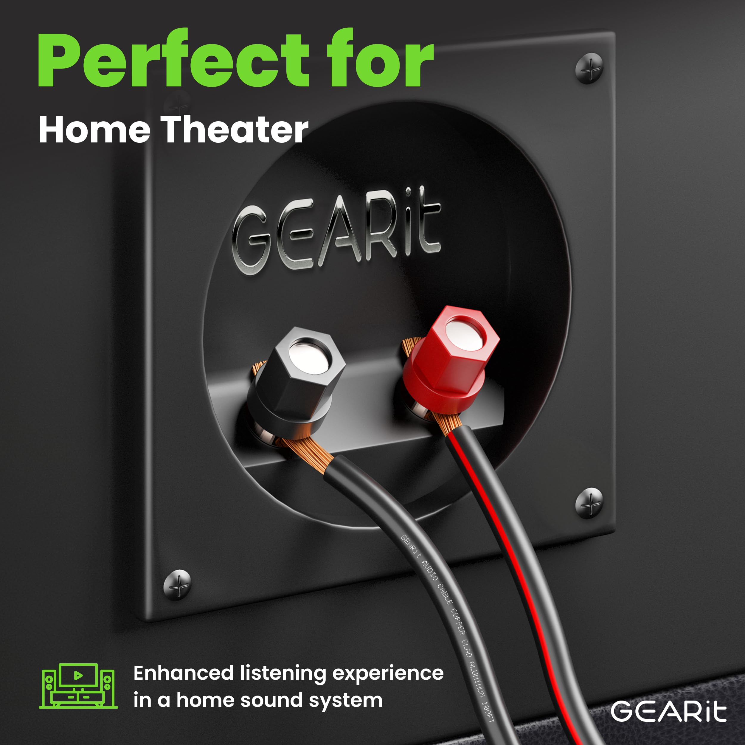 Foto 6 pulgar | Cable De Altavoz Gearit Pro Series, Calibre 18 Awg (30,48 M), Negro - Venta Internacional.