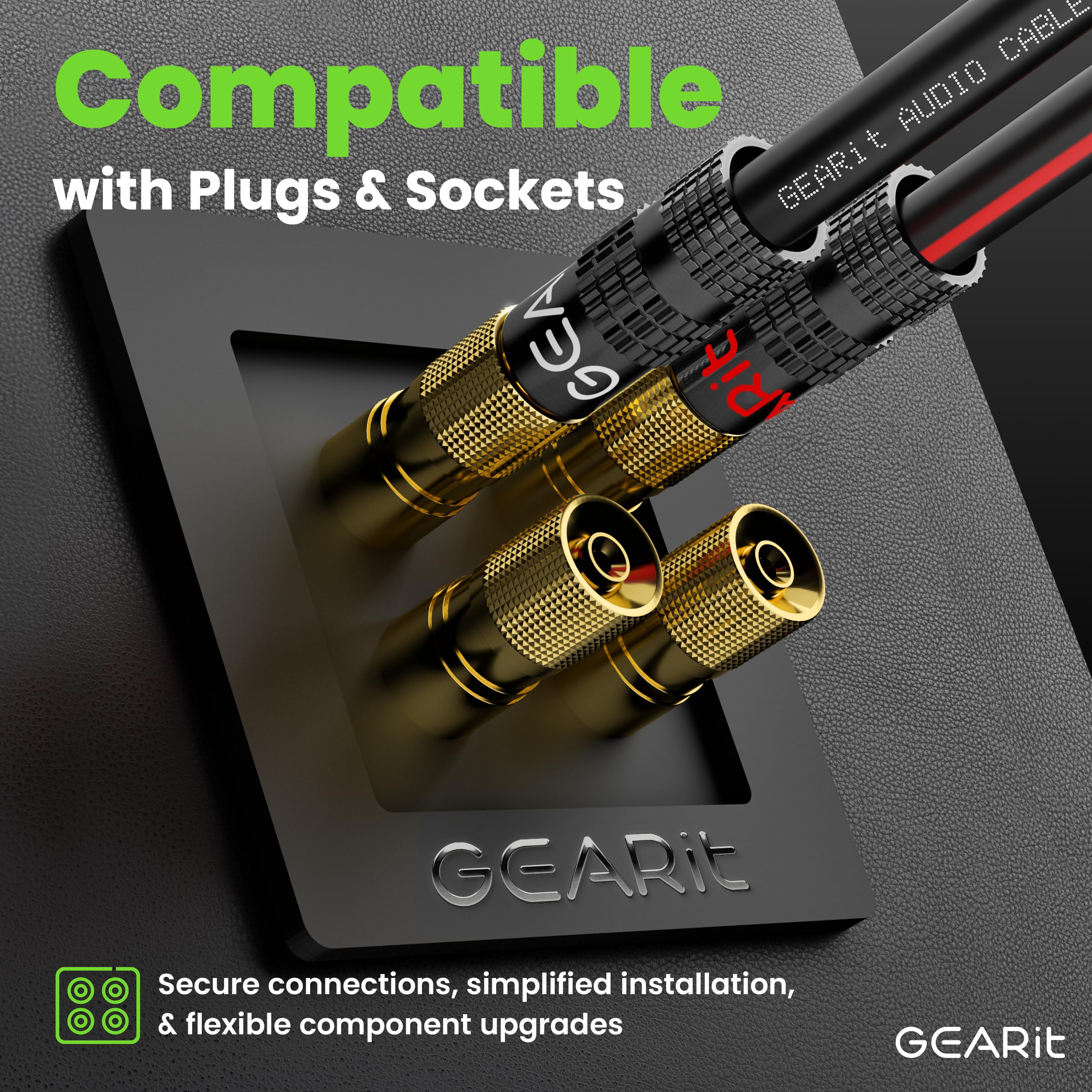 Foto 7 pulgar | Cable De Altavoz Gearit Pro Series, Calibre 18 Awg (30,48 M), Negro - Venta Internacional.