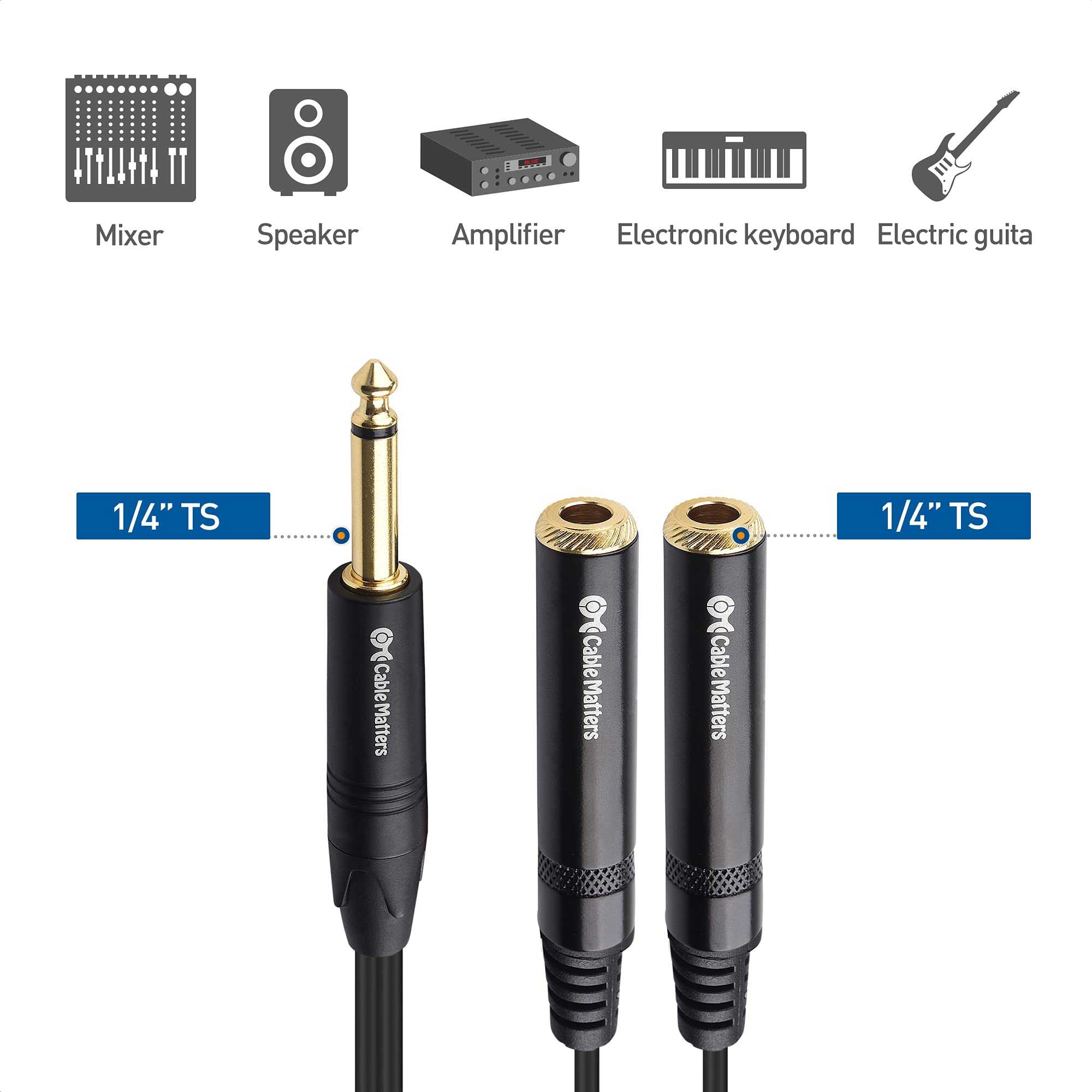 Foto 4 pulgar | Cable Matters, Paquete De 2 Unidades, Cable Divisor De 1/4, Ts Macho A 2x Ts Hembra - Venta Internacional.