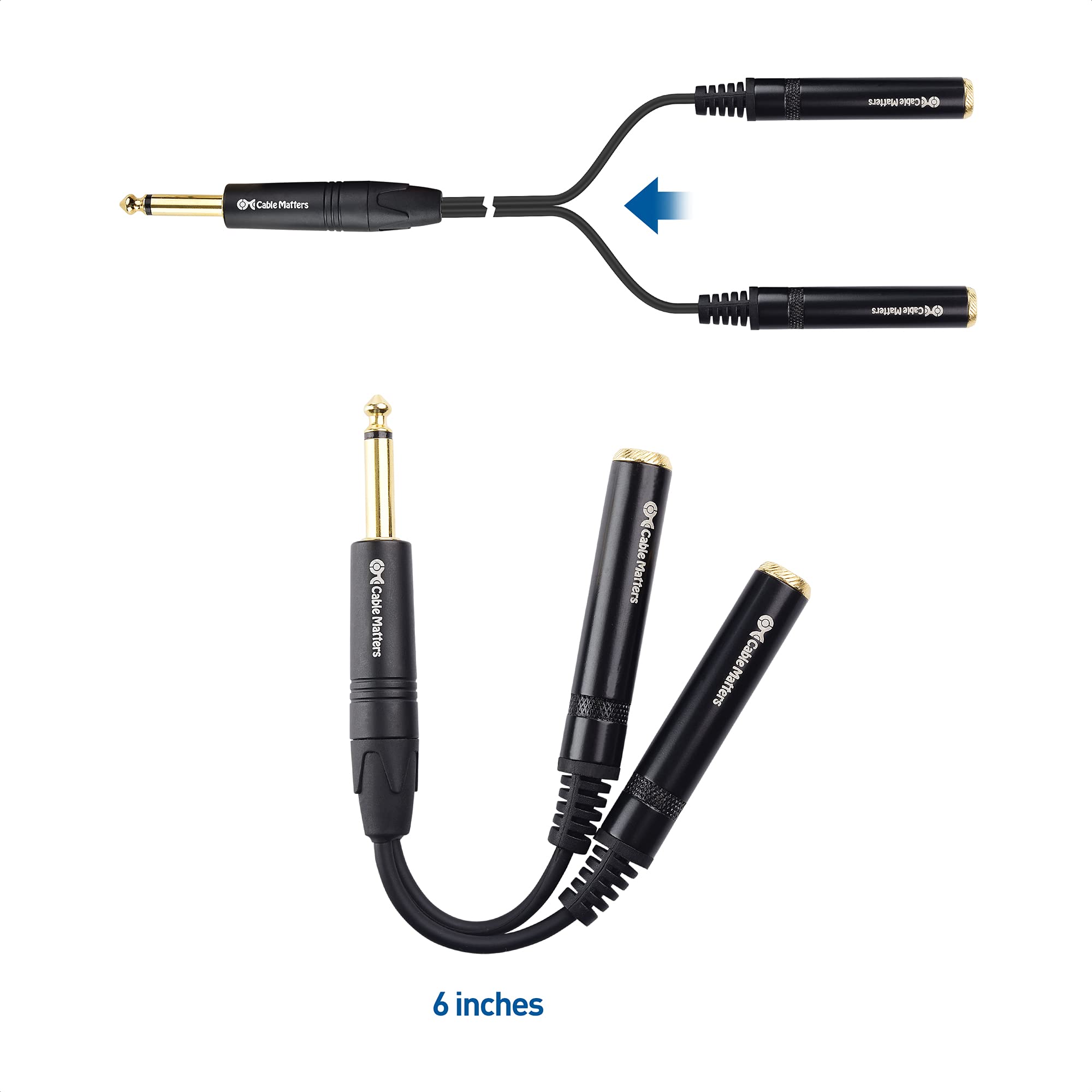Foto 7 pulgar | Cable Matters, Paquete De 2 Unidades, Cable Divisor De 1/4, Ts Macho A 2x Ts Hembra - Venta Internacional.