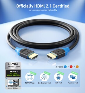 Foto 2 | Cable Hdmi Matters, 8k, 48 Gbps, 0,3 M, Paquete De 3 Unidades Para Ps5 Xbox - Venta Internacional.